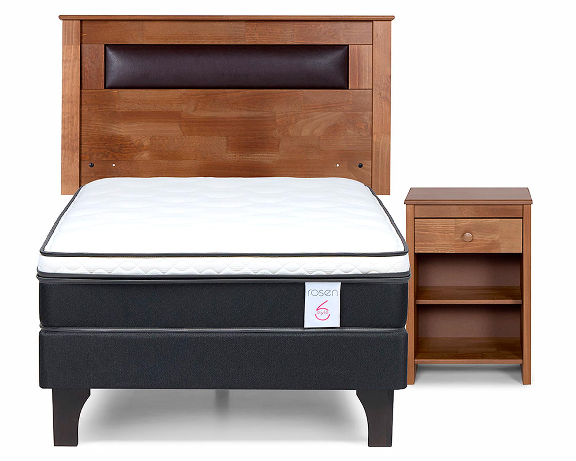 Cama europea 1.5 plazas New Style 6 + set Ferrara-0