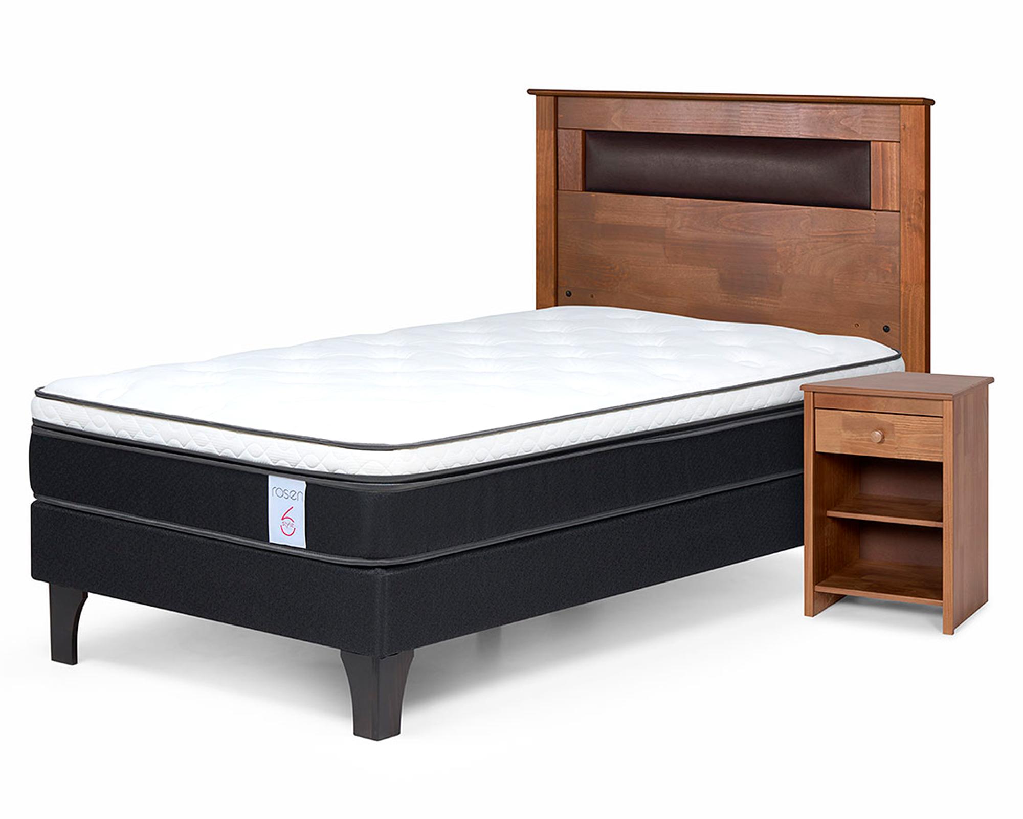 Cama europea 1.5 plazas New Style 6 + set Ferrara-1