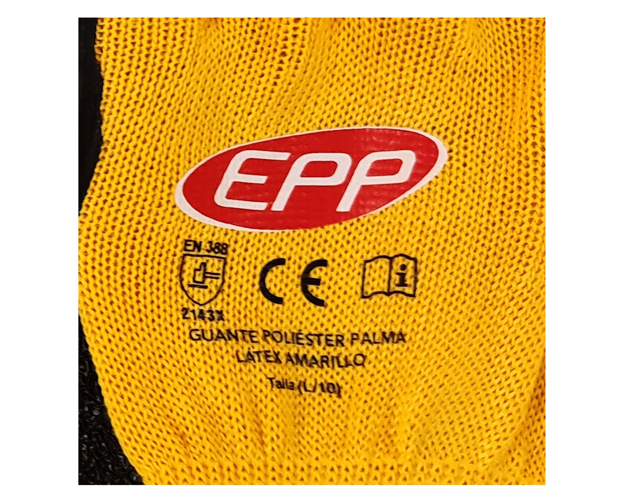 Guante palma látex amarillo/negro EPP-2