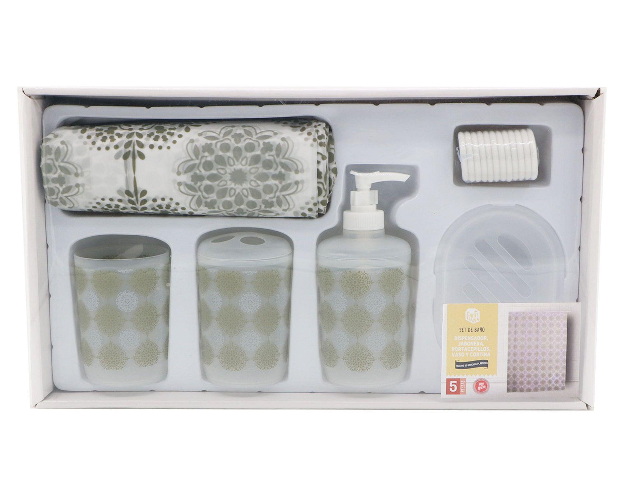 Set accesorios baño trama 5 piezas Cotidiana-2