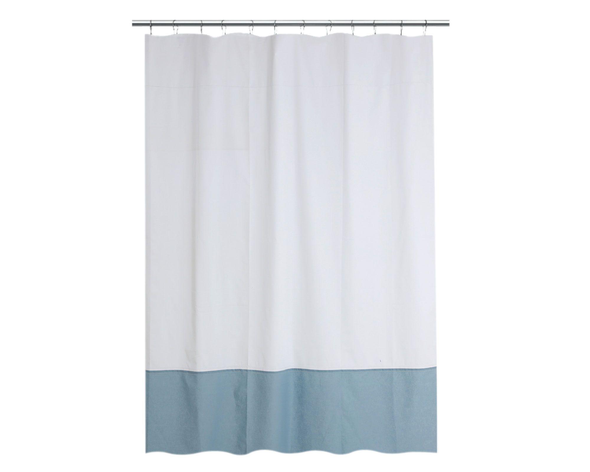 Cortina baño 180x180 cm borde aqua Cotidiana-0