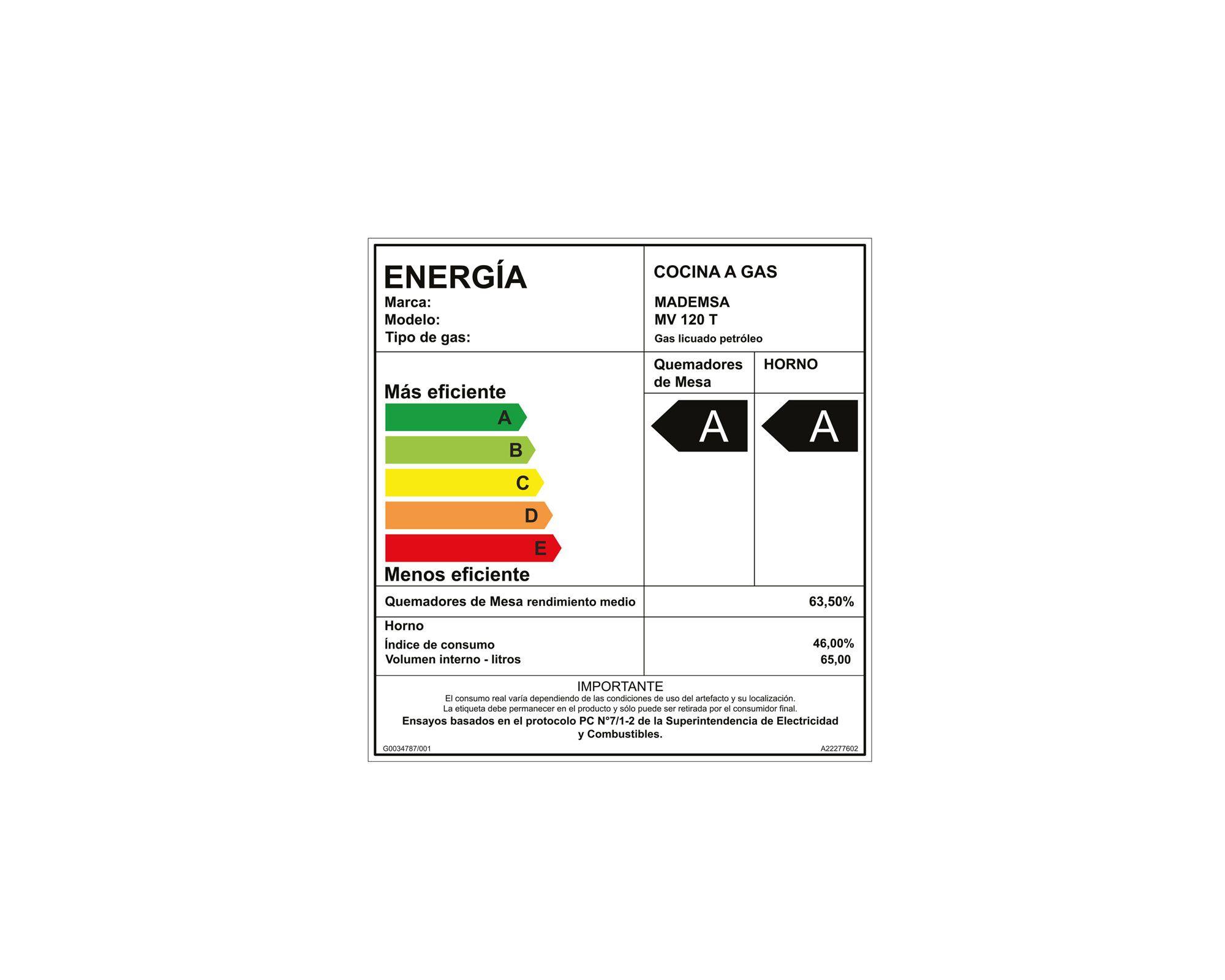 Cocina 4 quemadores MV 120 T negro Mademsa-7