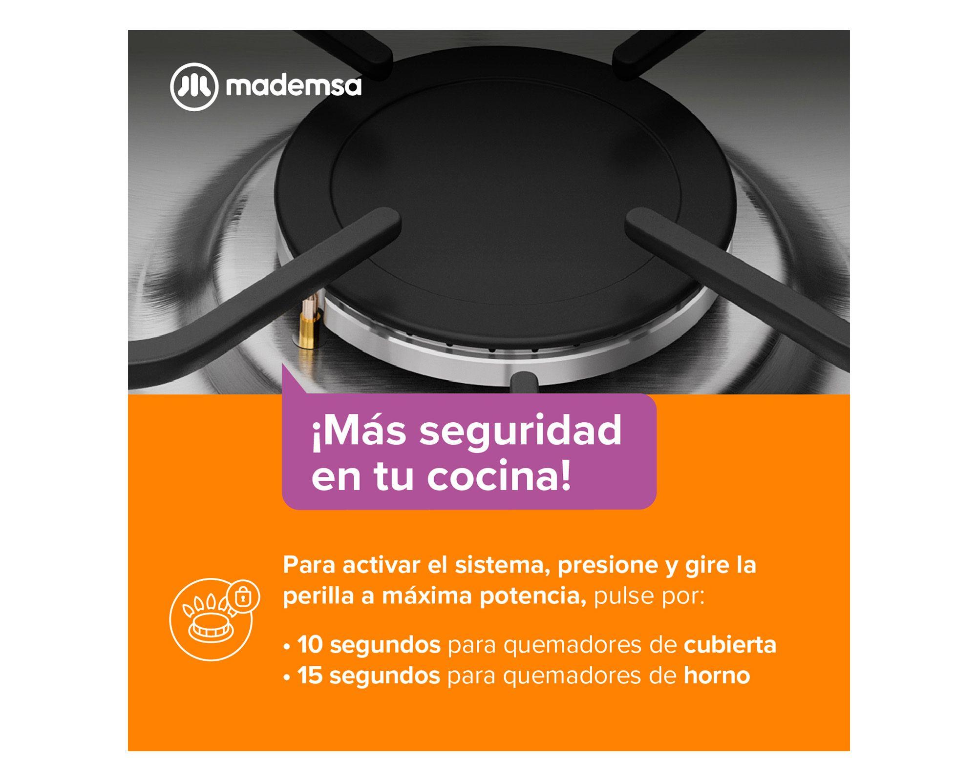 Cocina 4 quemadores MV 120 T negro Mademsa-4
