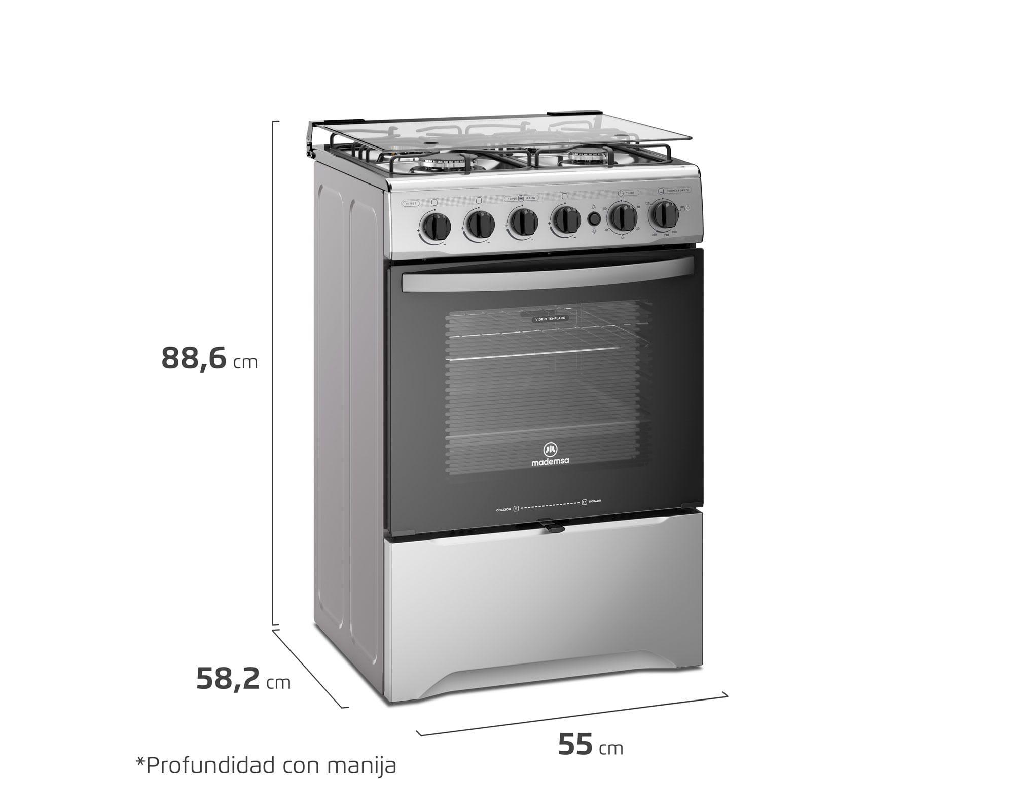 Cocina M 795 T 4 quemadores gas licuado y natural-6