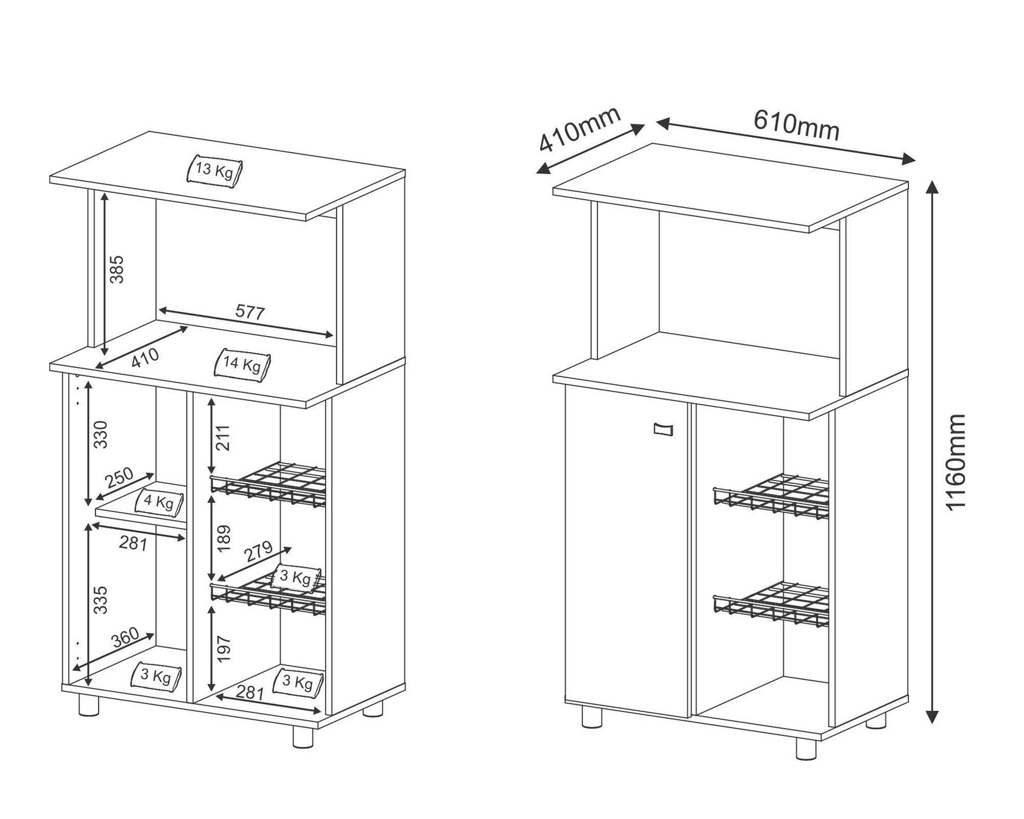 Mueble cocina 1 puerta blanco Tecnomobili-2
