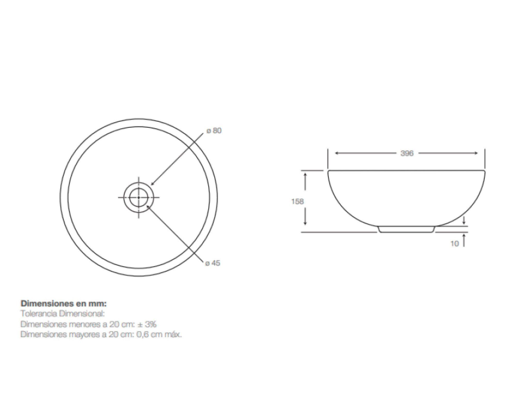 Lavamanos sobreponer 39.6 cm Oasis Slim Fanaloza-1
