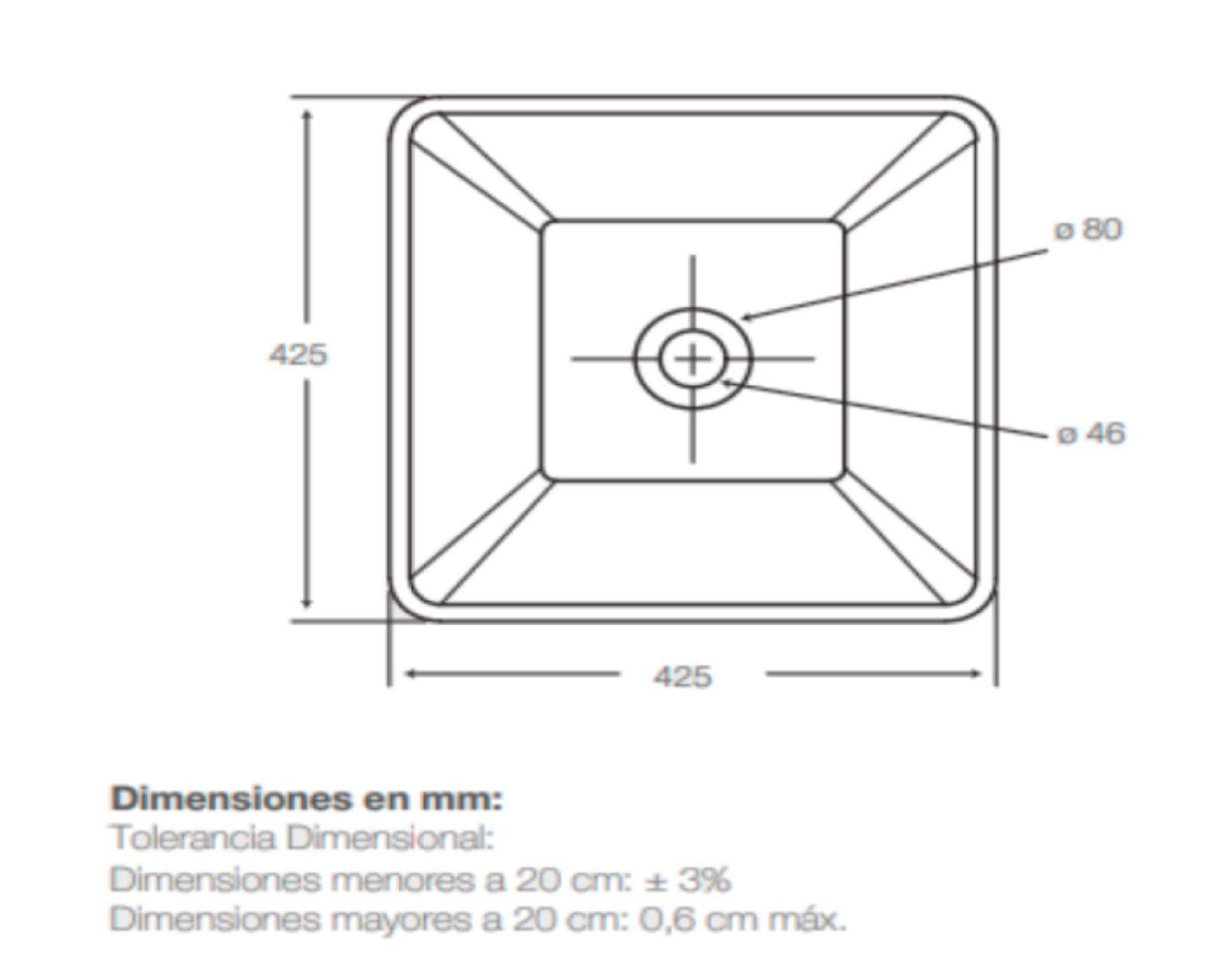 Lavamanos sobreponer 42.5x42.5 cm Malibú Slim Fanaloza-2