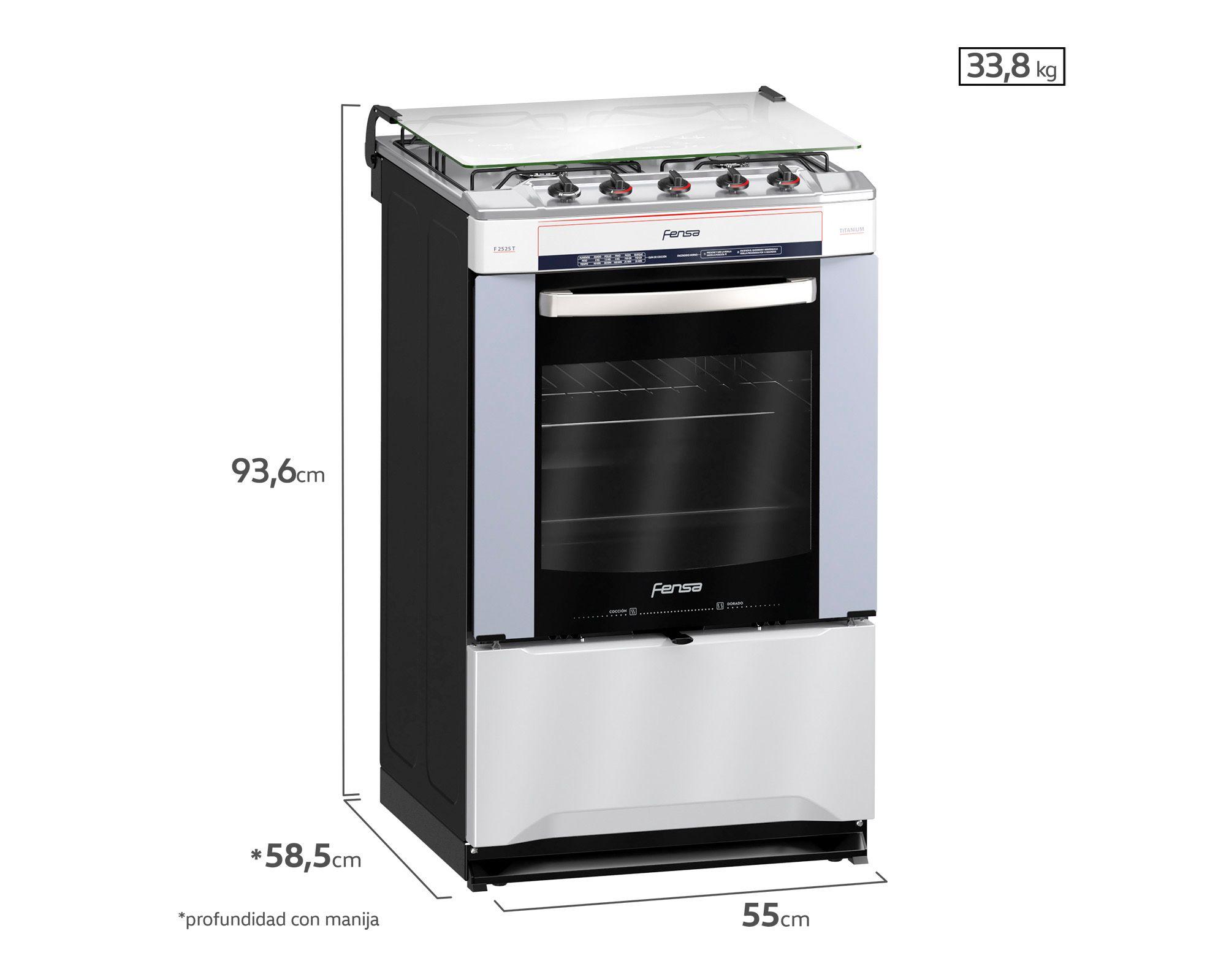 Cocina 4 quemadores F2525T Fensa-6