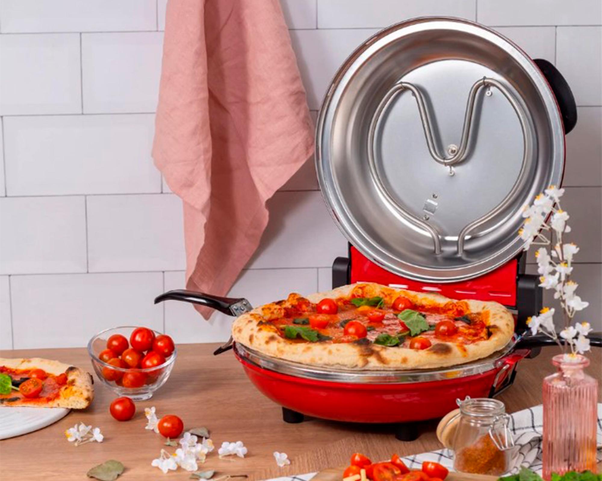 Horno pizza eléctrico Nápoles 1200 W rojo-4