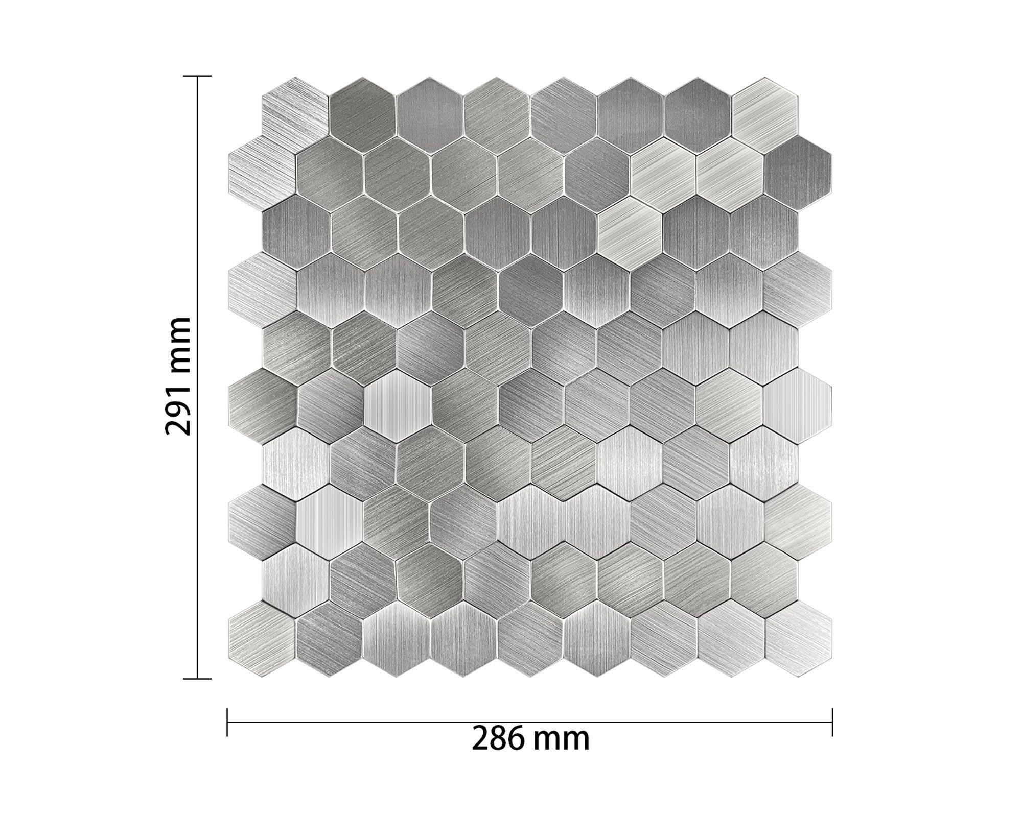 Mosaicos 29.1x28.6 cm Hexágono metálico-3