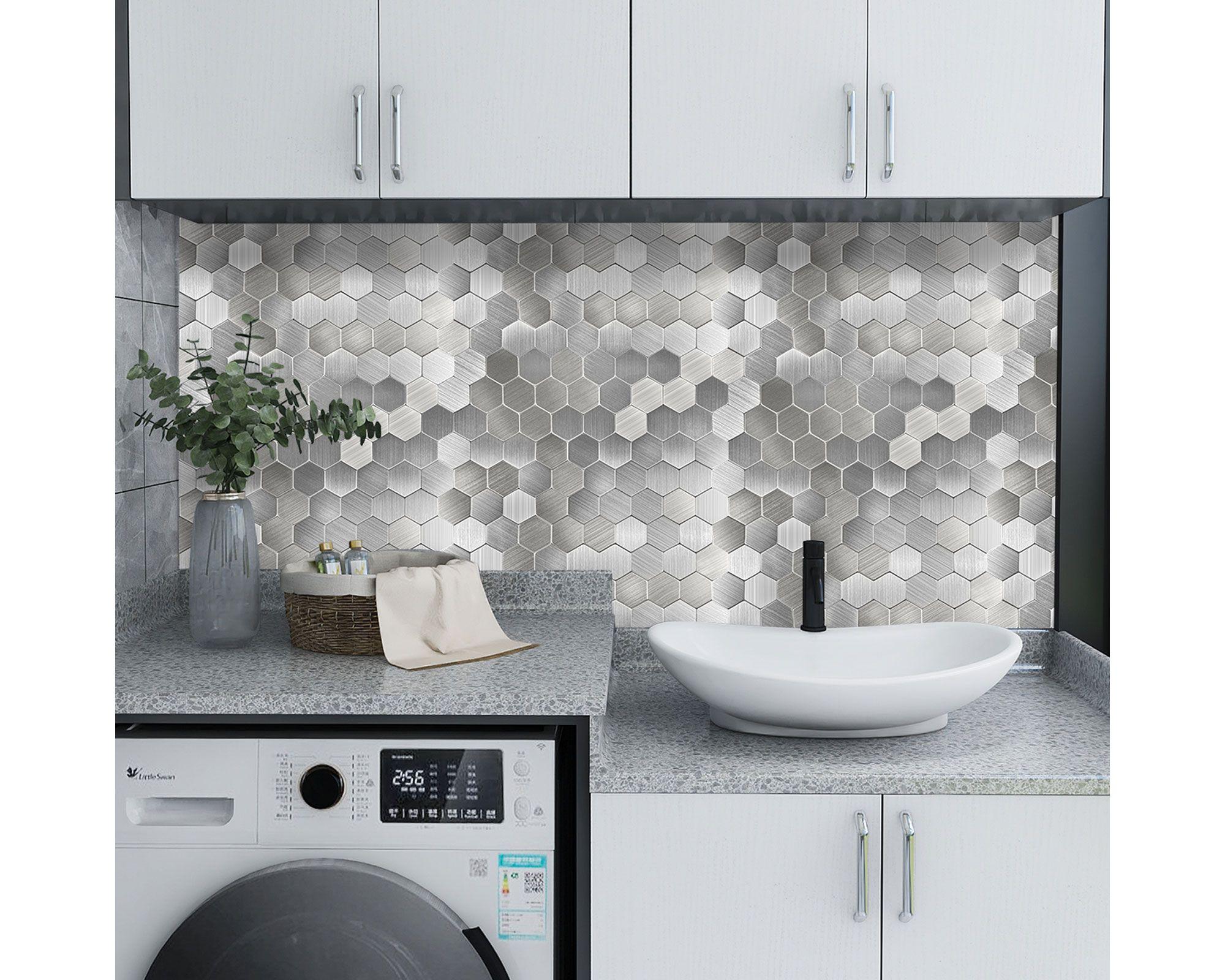 Mosaicos 29.1x28.6 cm Hexágono metálico-2