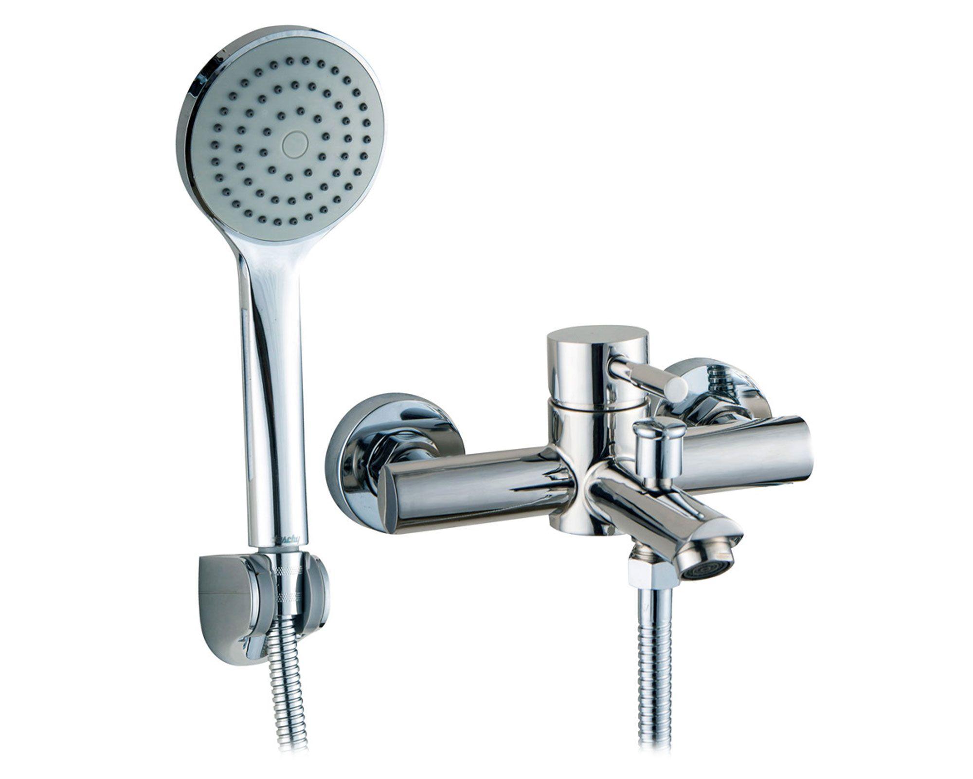 Monomando tina ducha 24.5x18 cm Stal gris cromo Duschy-0