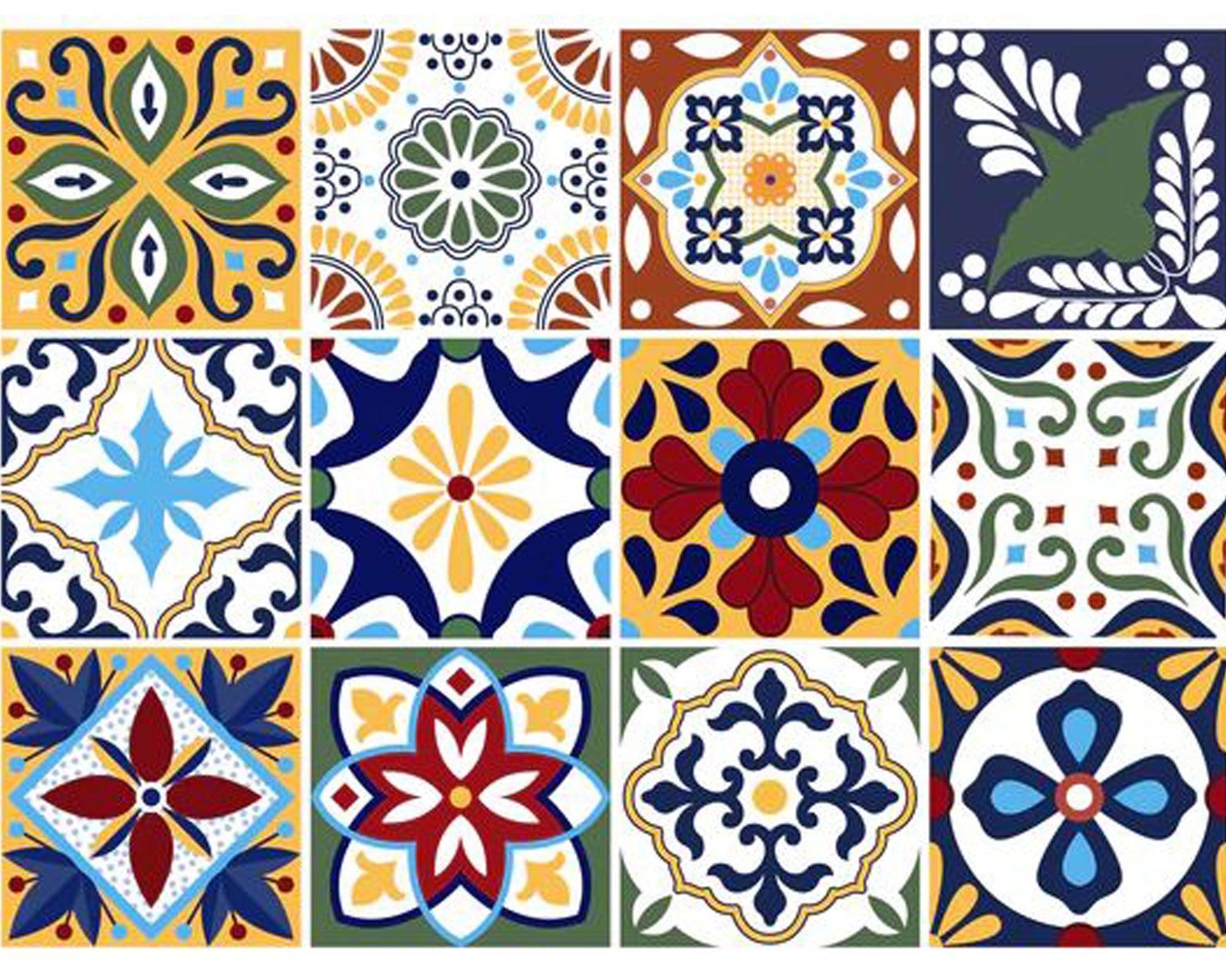 Vinilo adhesivo 15x15 cm Talavera 12 unidades-0