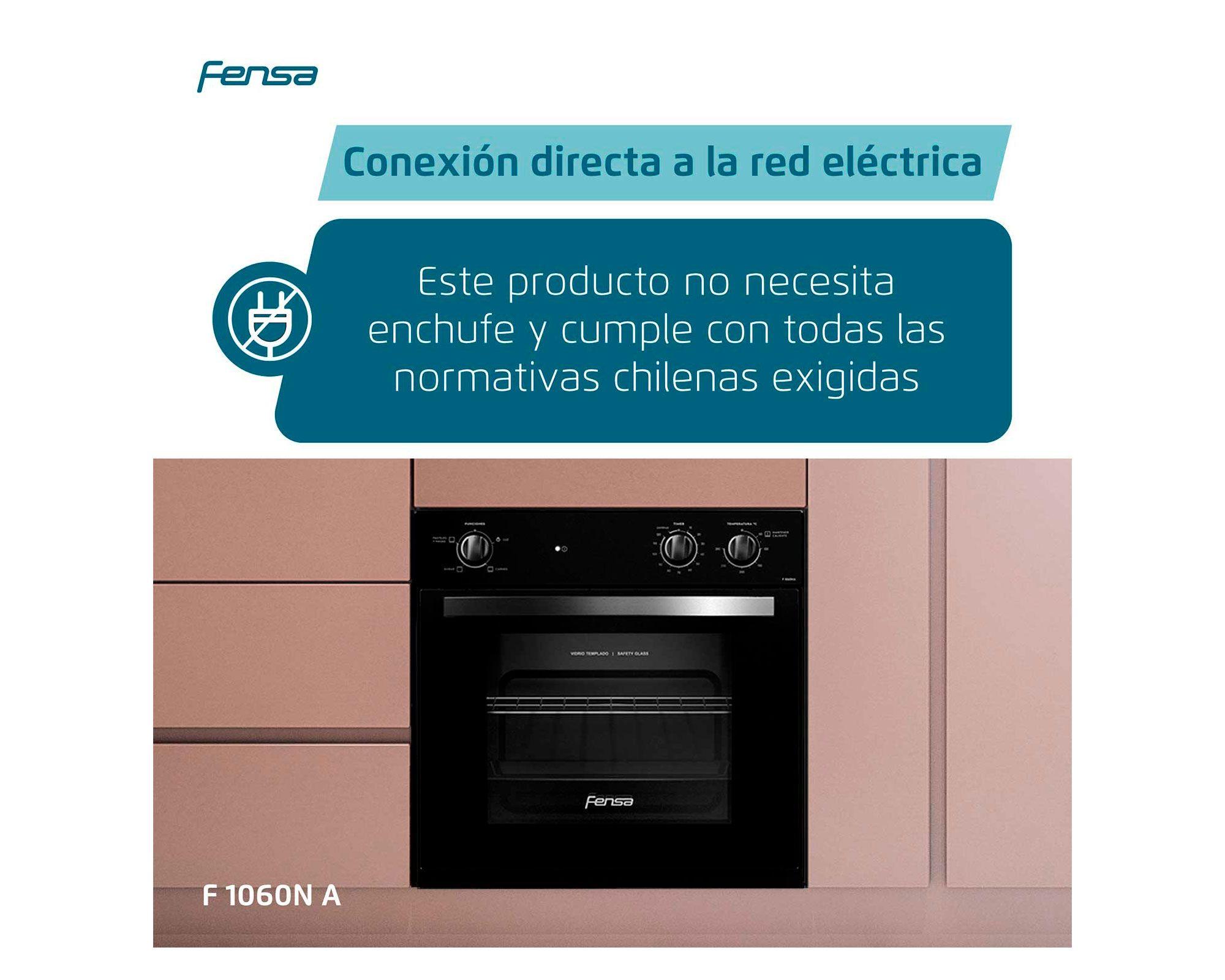 Horno empotrado 66 litros F 1060N A negro Fensa-4