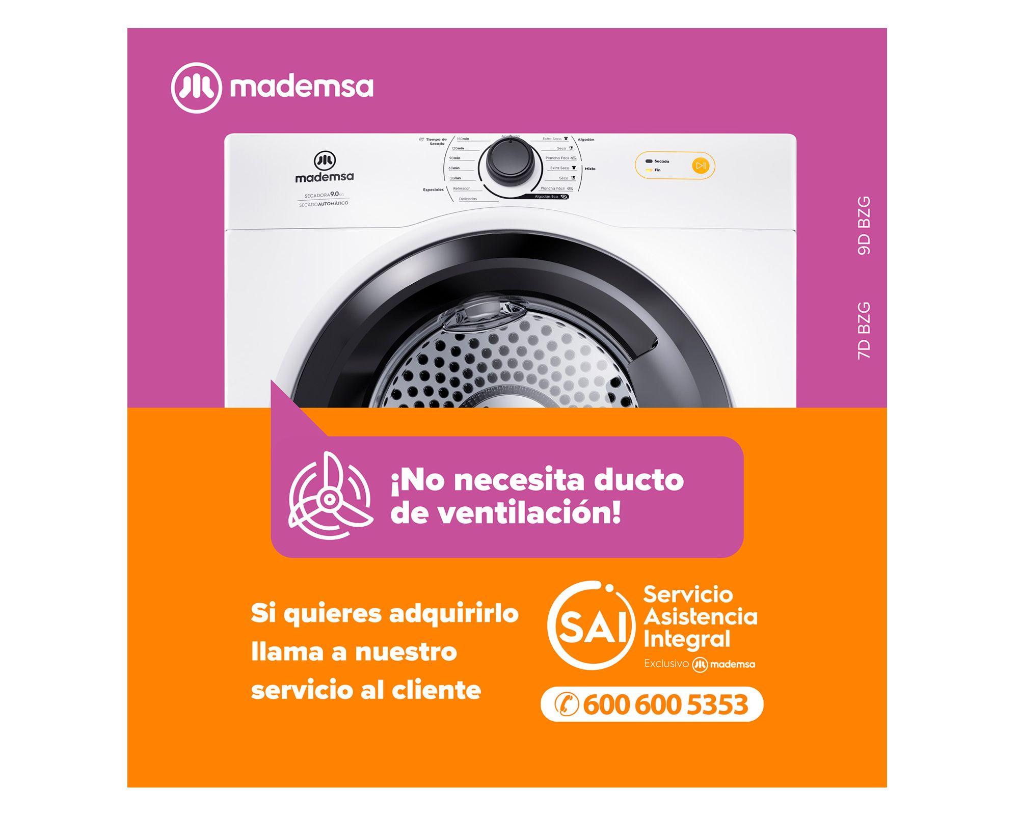 Secadora carga frontal 7 kg 7D BZG blanco Mademsa-4
