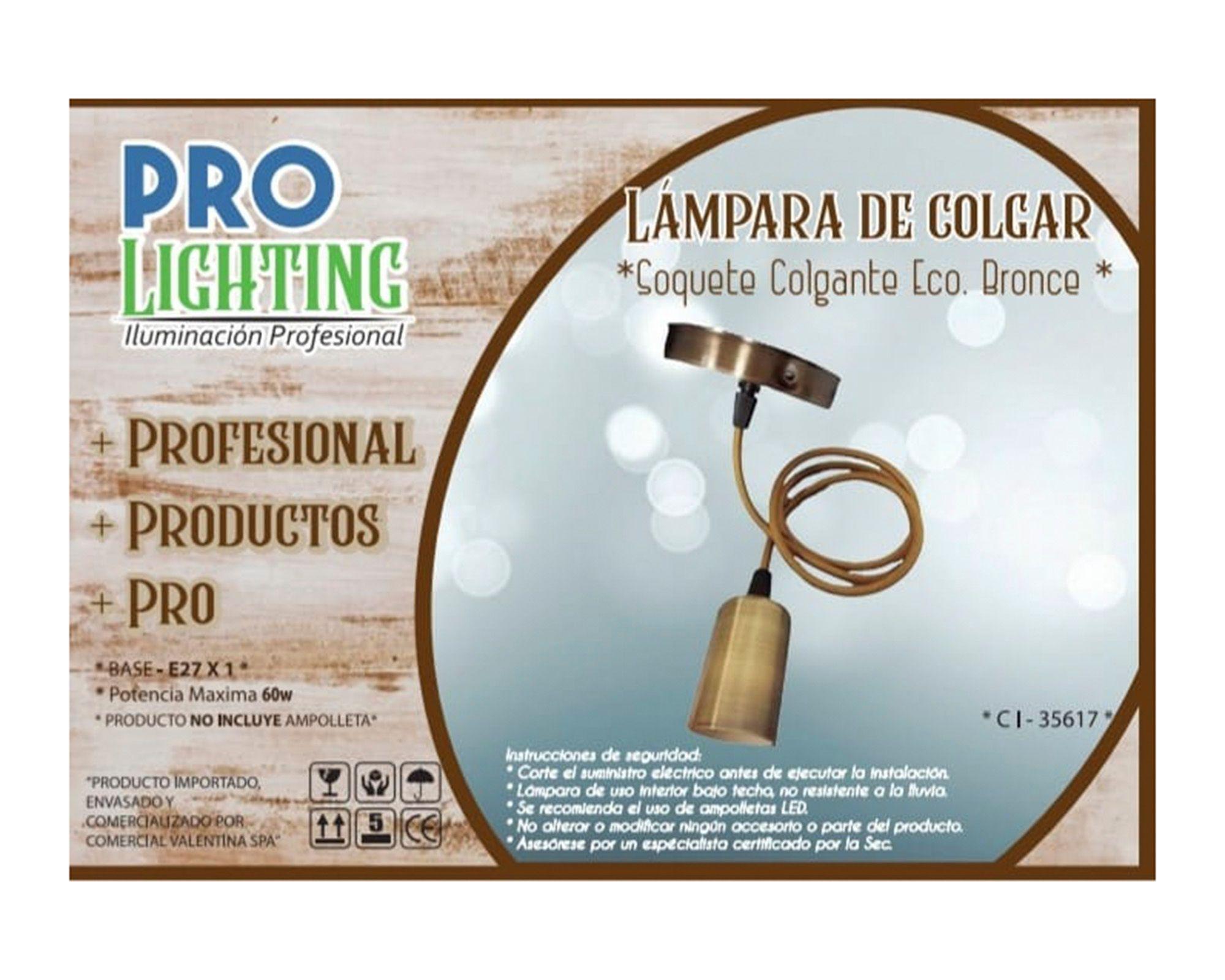 Porta lámpara decorativa 1L E27 Vintage bronce Pro-Lighting-2