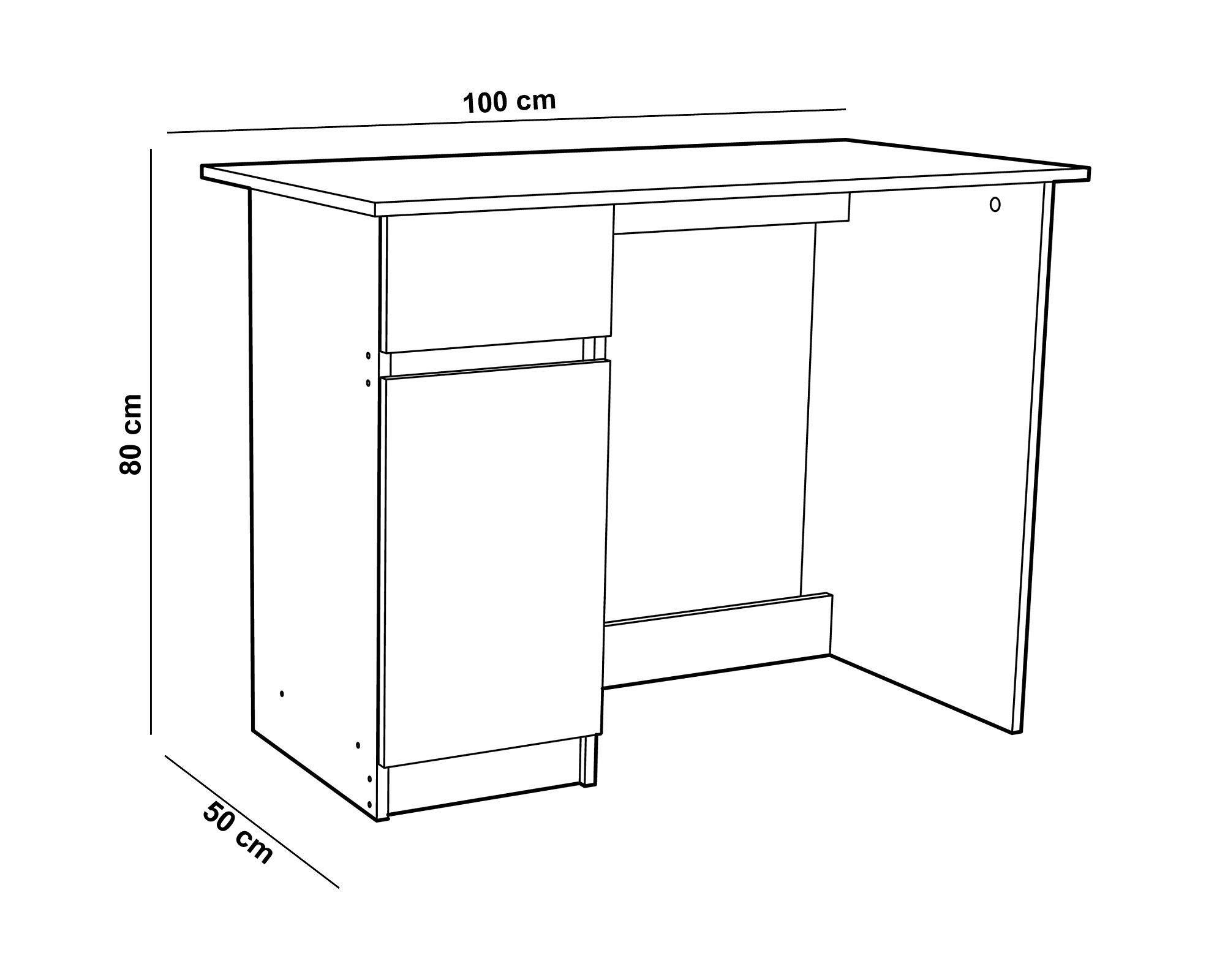 Escritorio 1 puerta 1 cajón blanco Cic-6