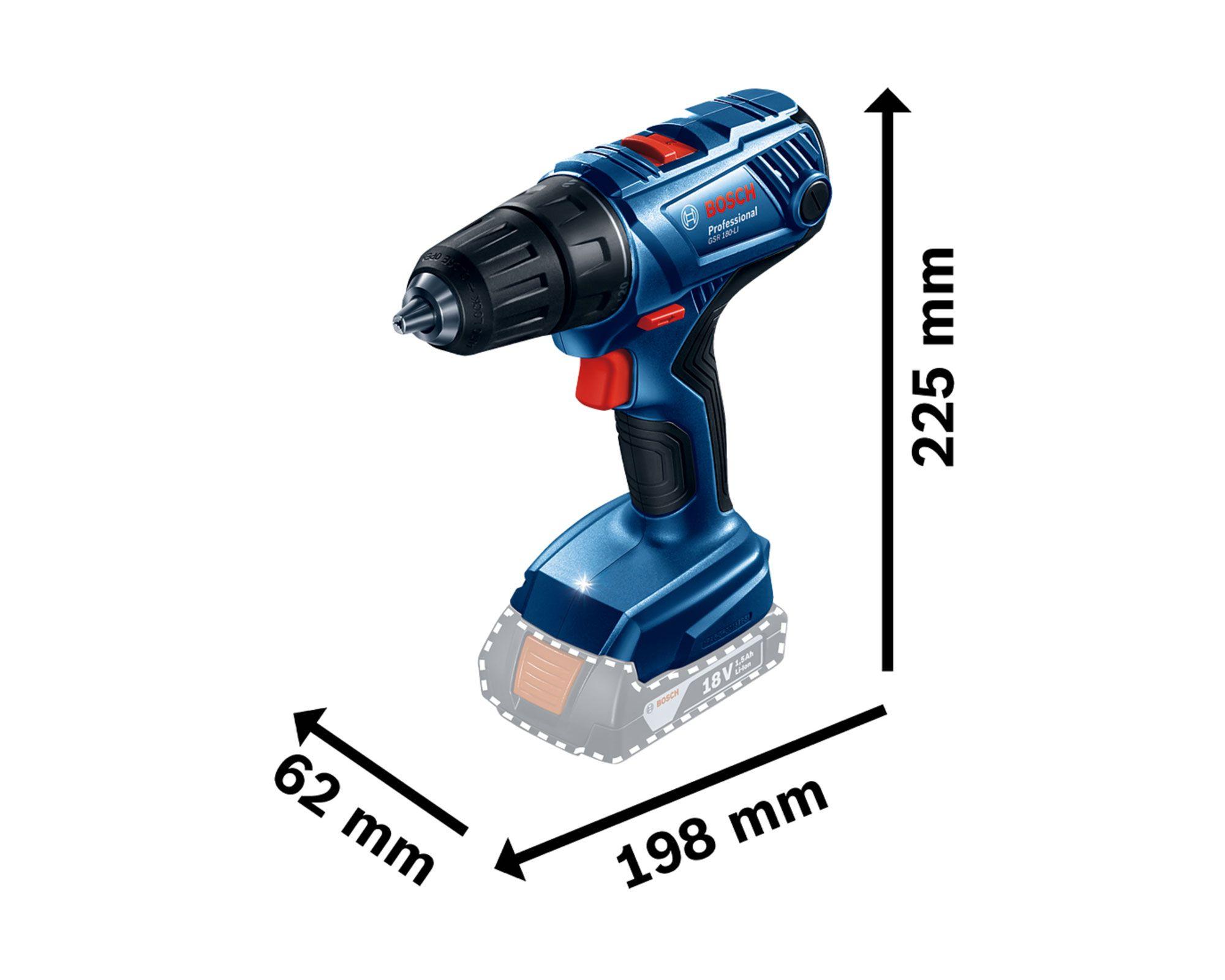 Taladro atornillador inalámbrico 18V 13 mm GSR 180LI 18V Bosch-4