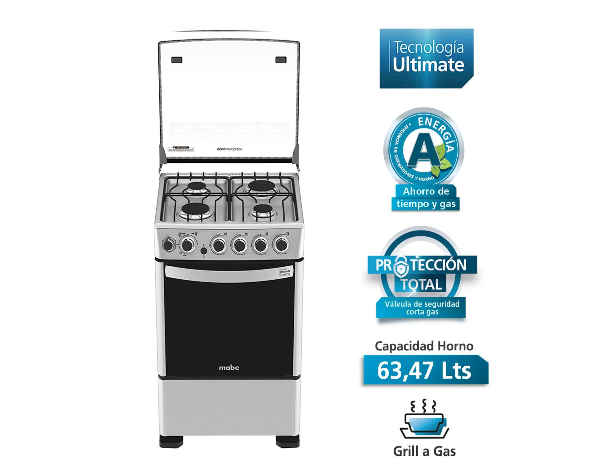 Cocina 4 quemadores CMC5550AX0 Mabe-1