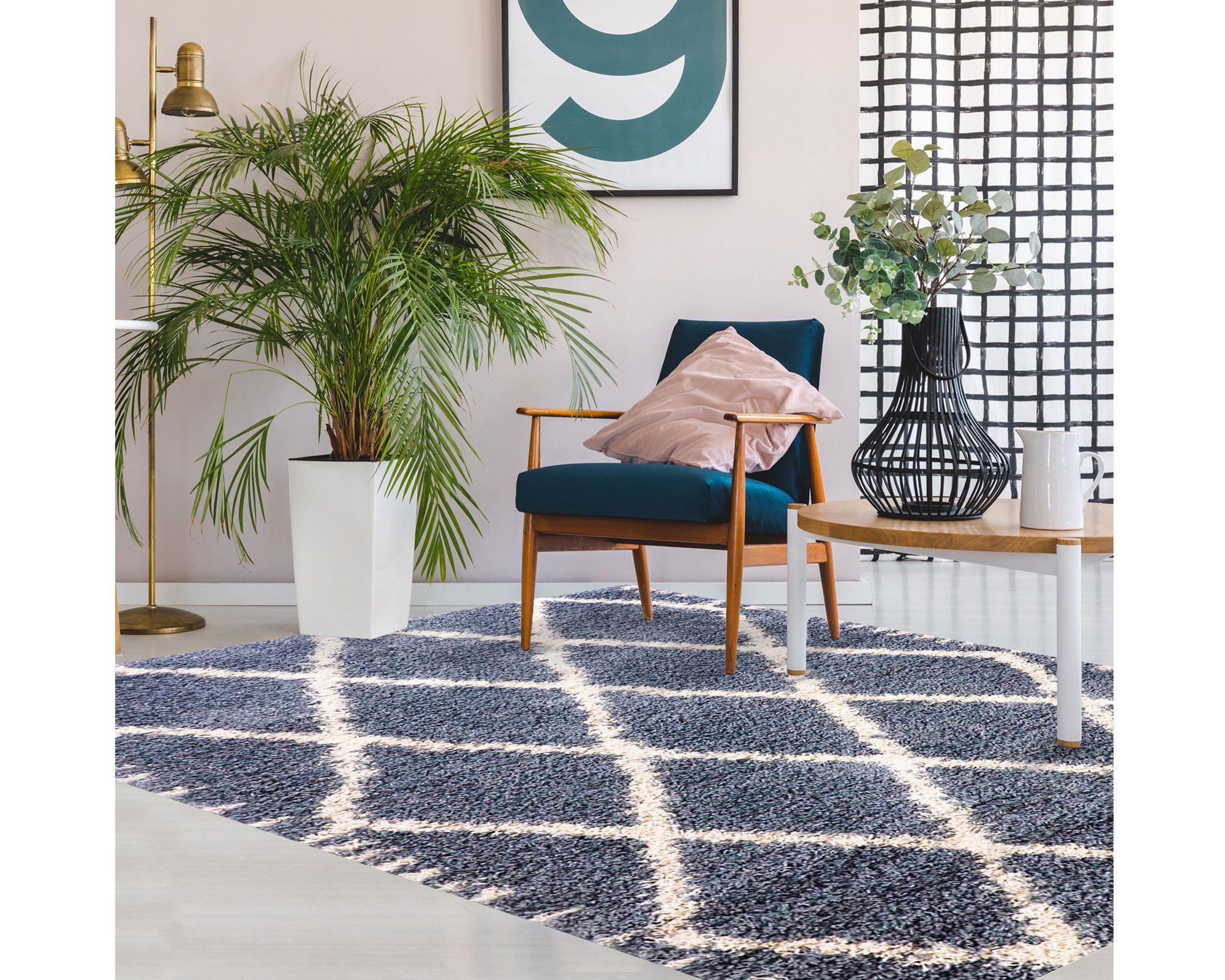 Alfombra 220x150 cm Shaggy Design formas verde 2 Dib-2