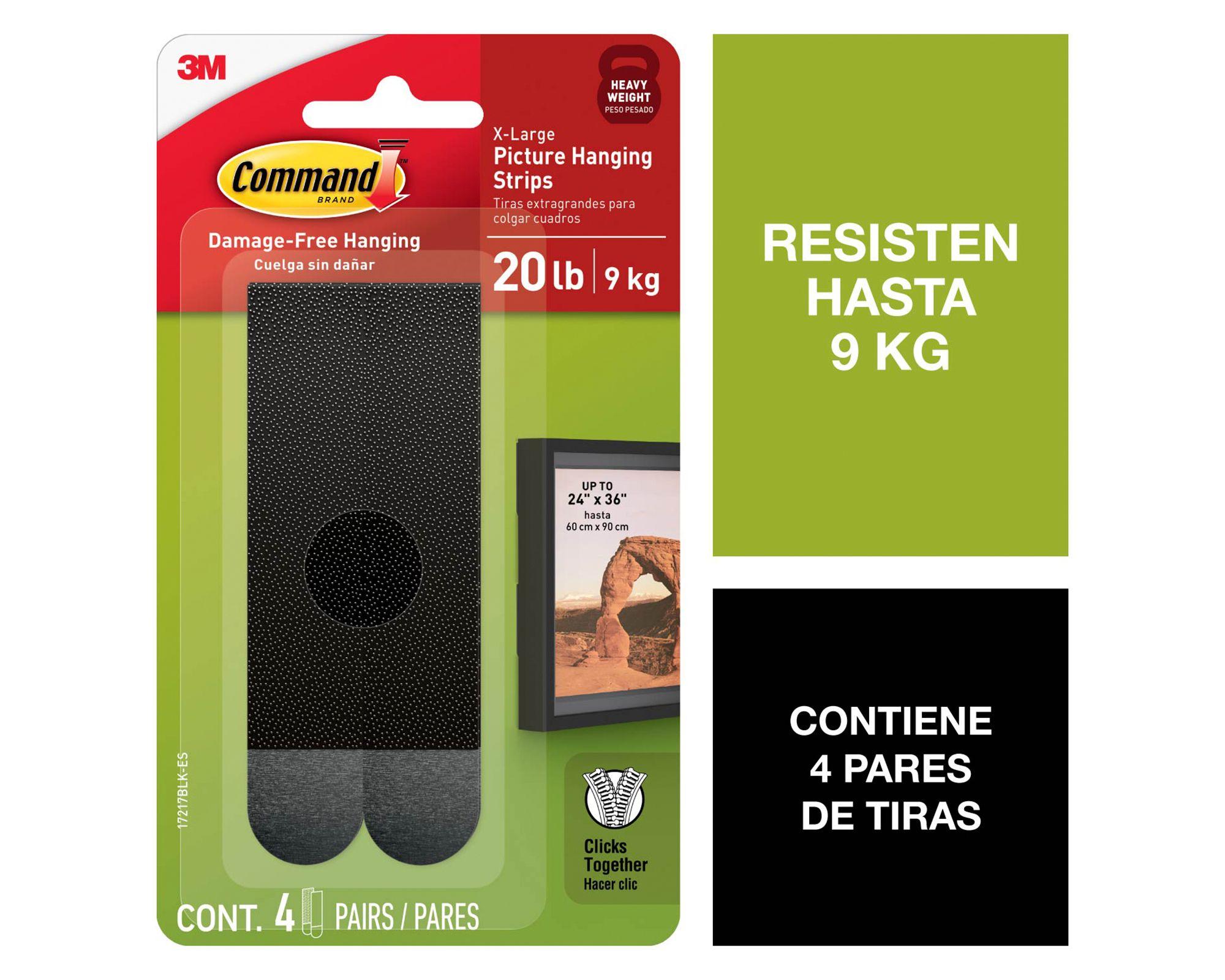 Tiras para colgar cuadros Rocky 4 pares negro-1