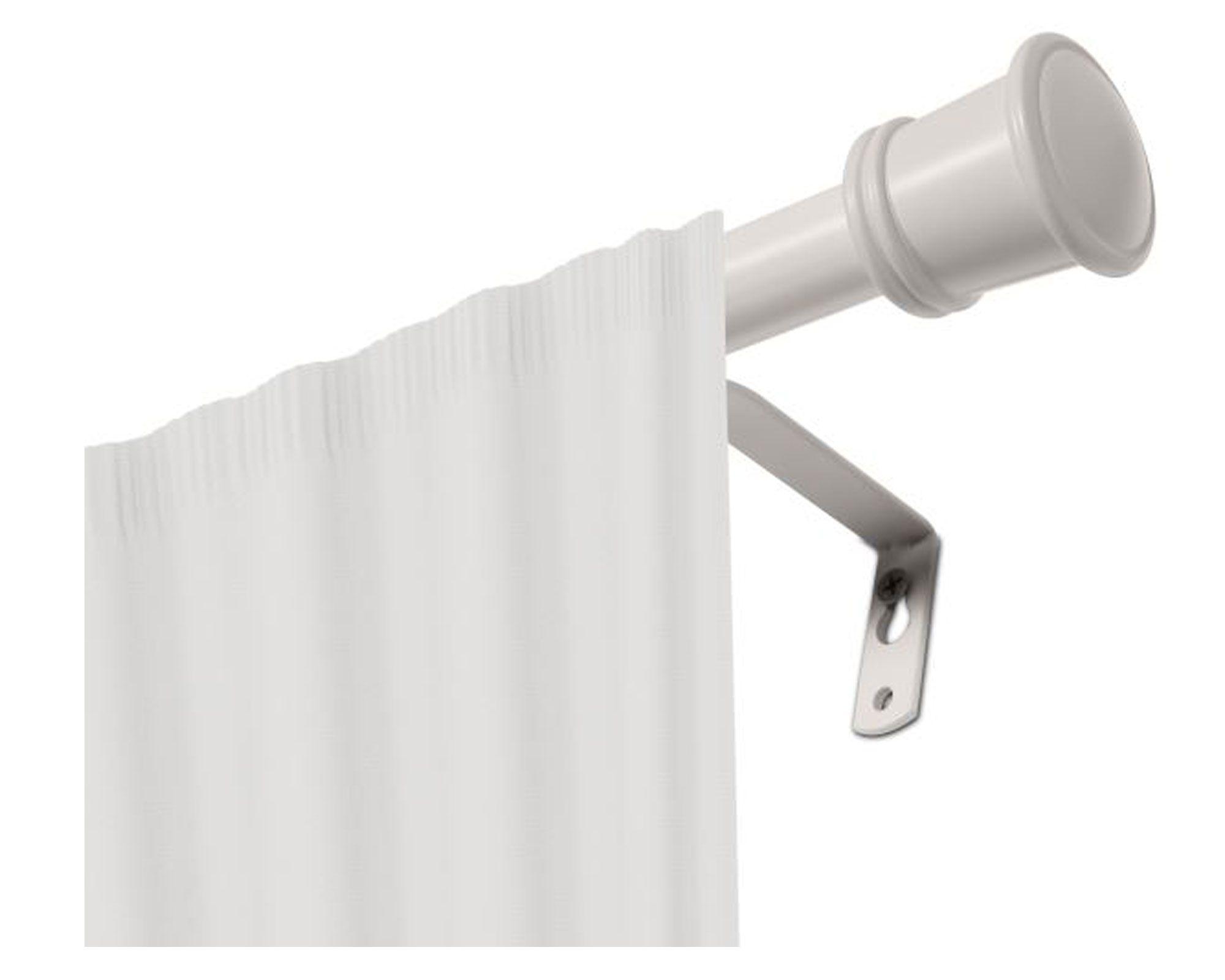 Barra cortina extensible 25/28 mm 120/210 cm Crown blanco Cotidiana-0