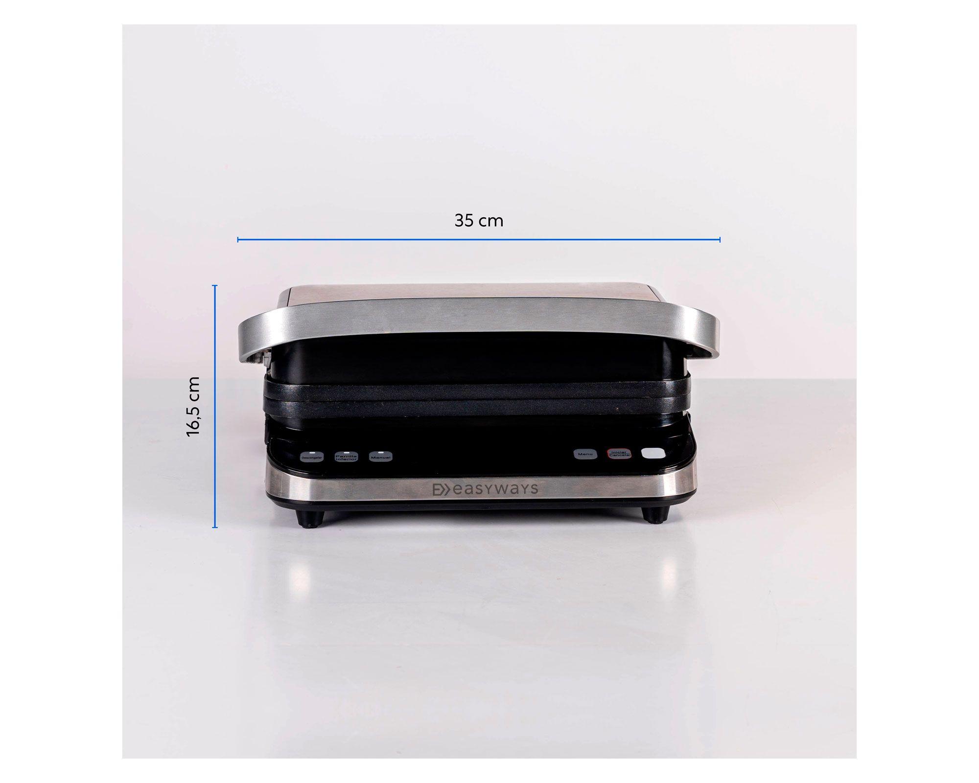 Plancha waffles grill Let's Grill 3 en 1 gris 2000W-5