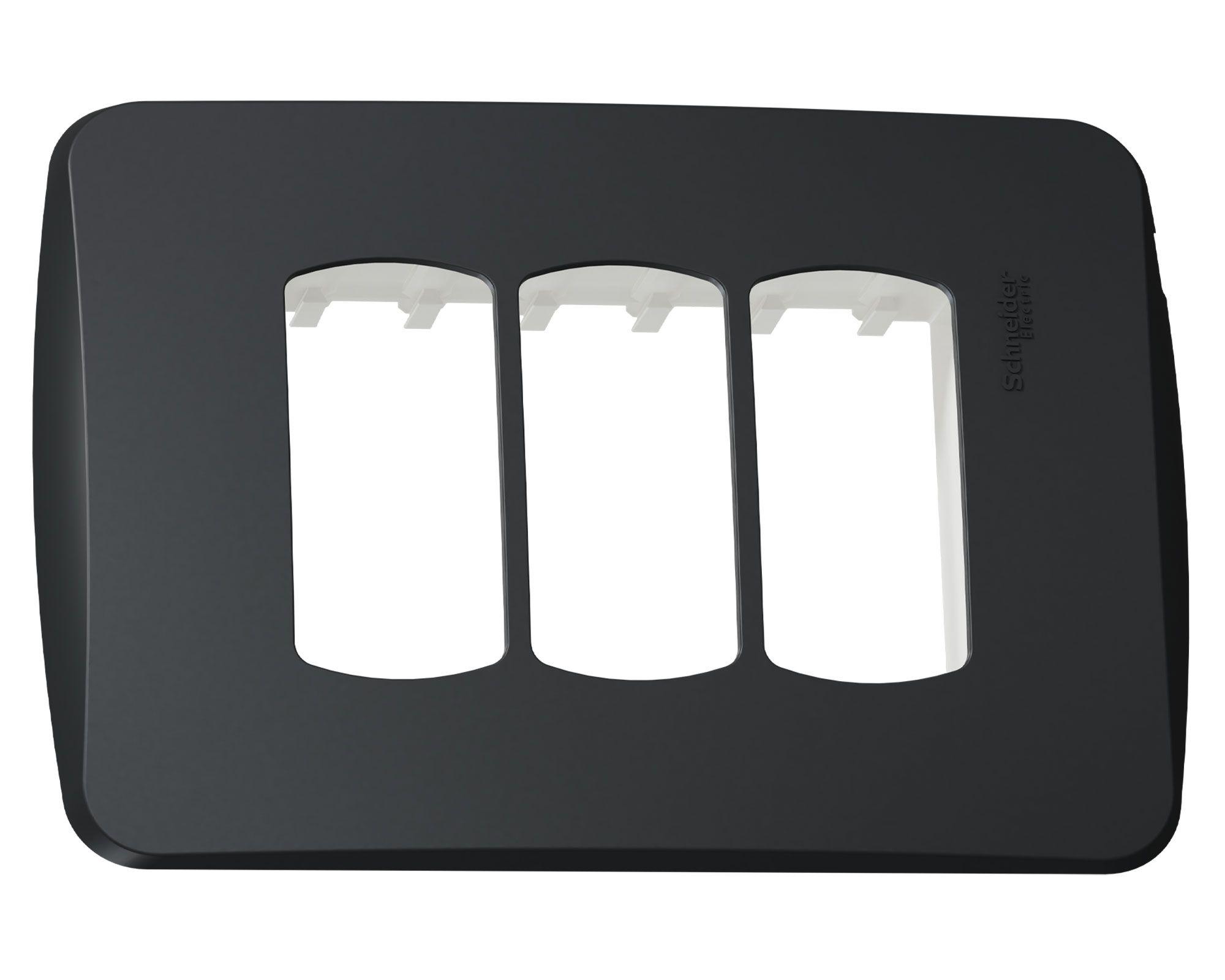 Placa triple Miluz grafito Schneider Electric-0