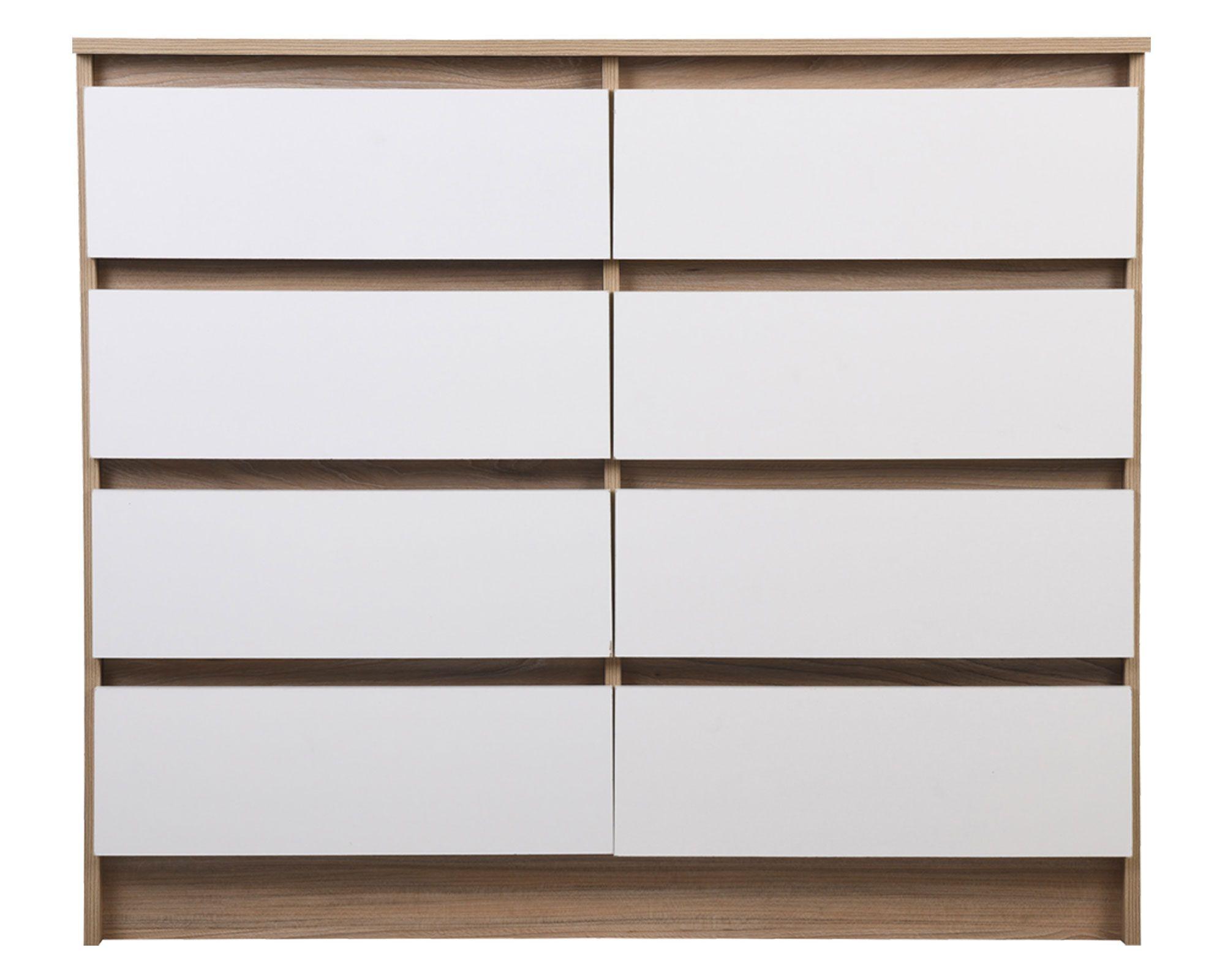 Cómoda austria 8 cajones olmo-blanco Cic-0