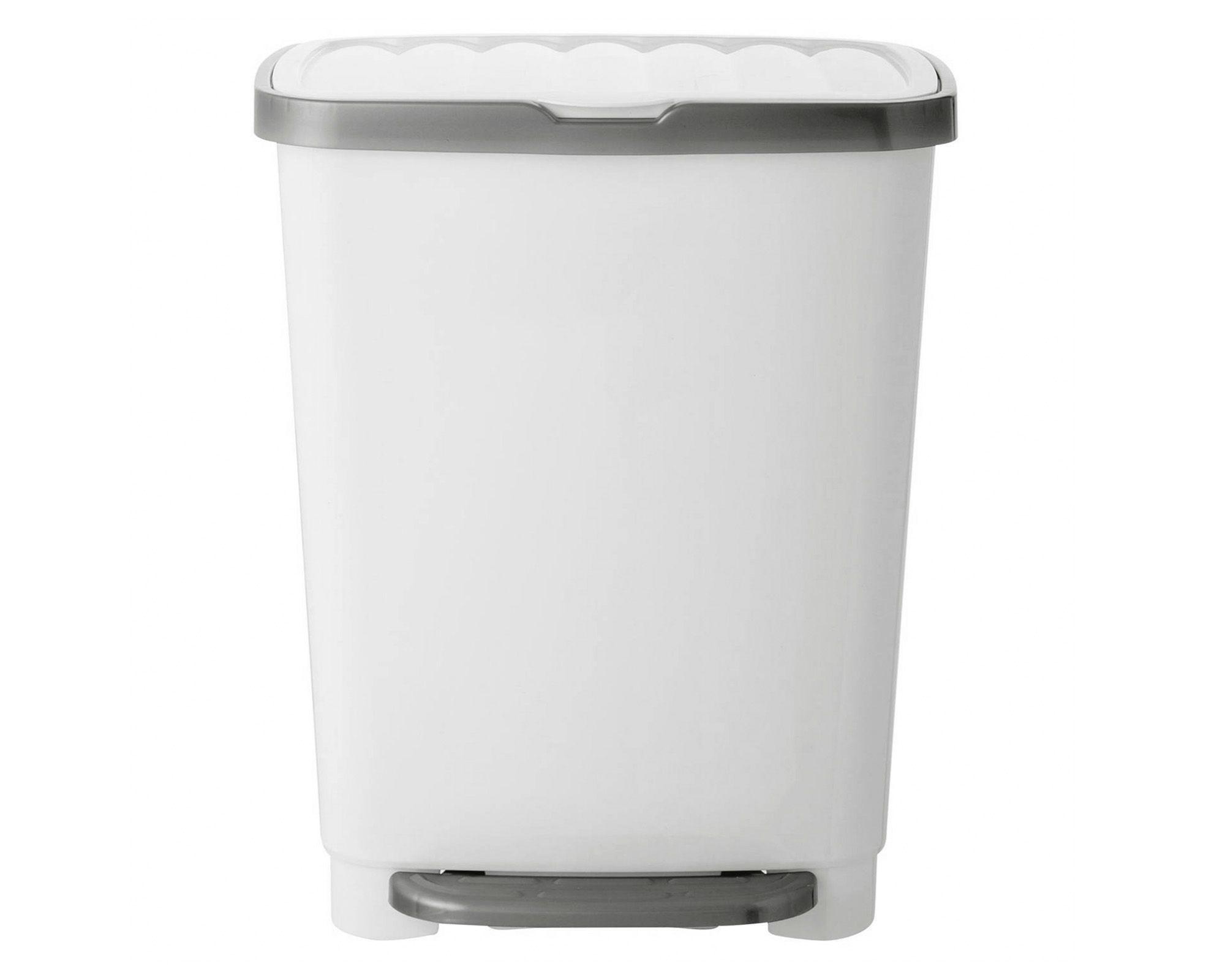 Basurero pedal 25 litros blanco Reyplast-5