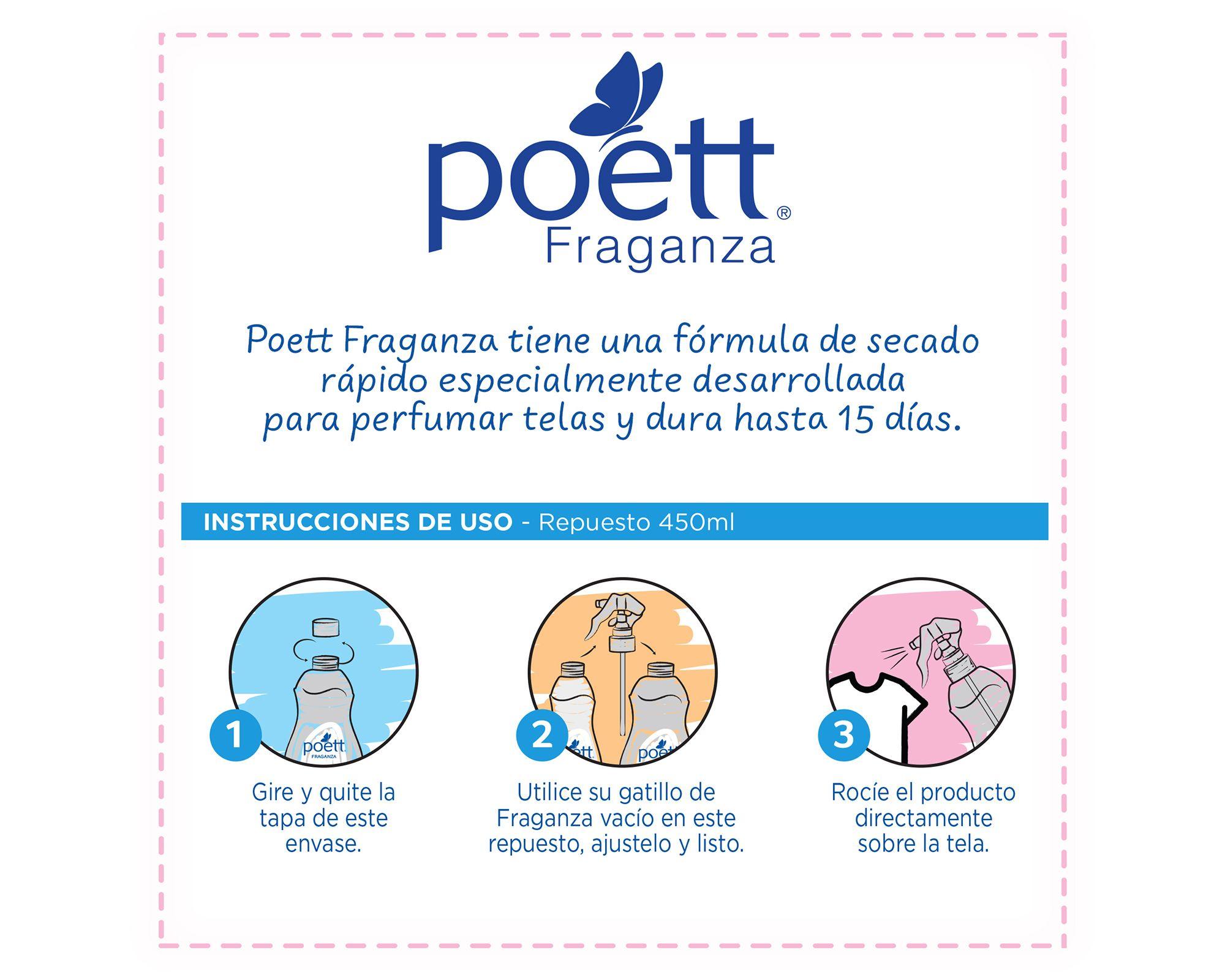 Aromatizador de ropa 450 ml Suavidad algodón Poett-2