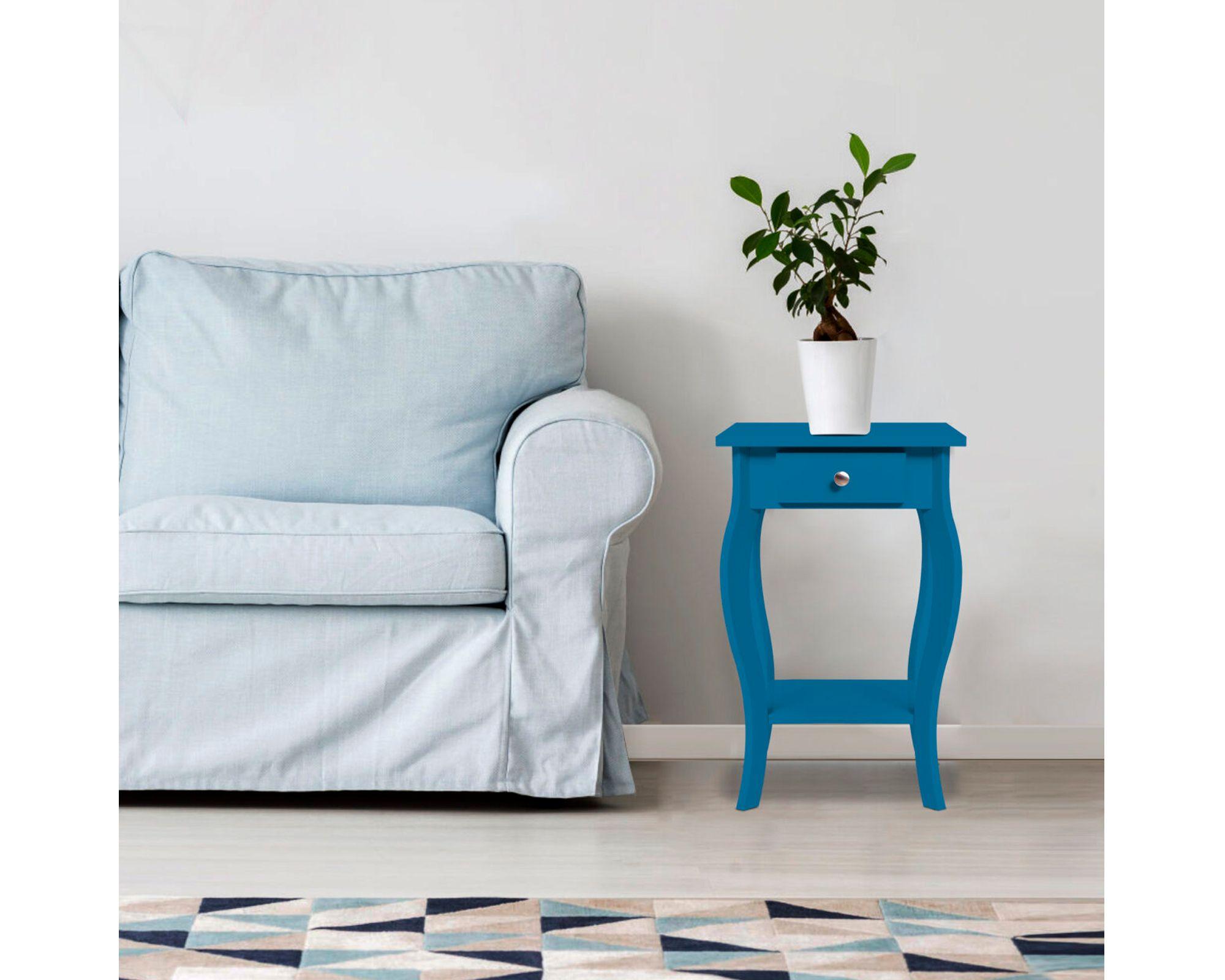 Velador Santa Lucia 1 cajón azul 60x38x38 cm-5