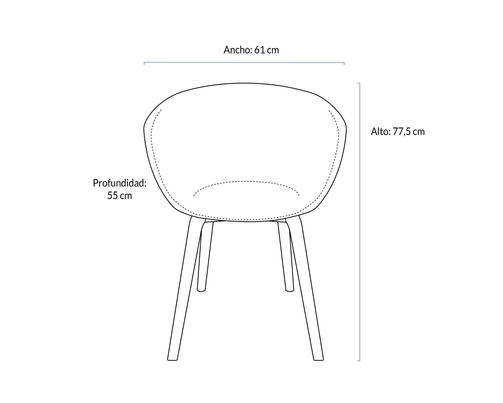 Silla comedor Gaudí PP base madera blanco Form Design-3
