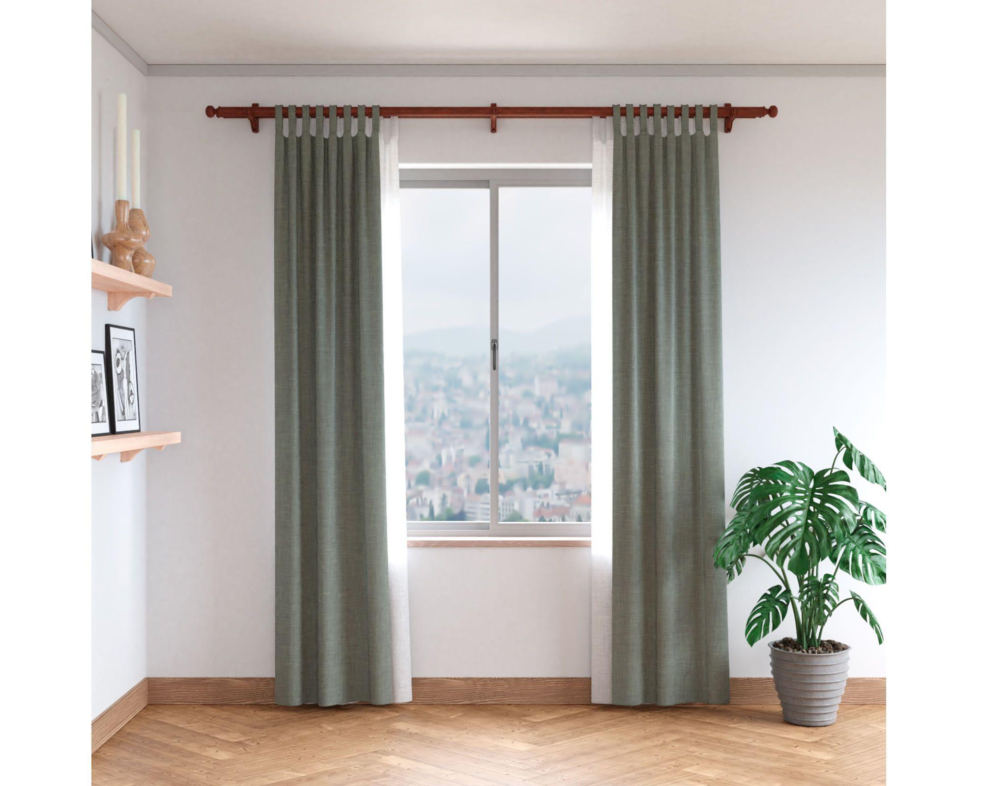 Soporte cortina + Terminal barra 22-35 mm Doble cedro-1