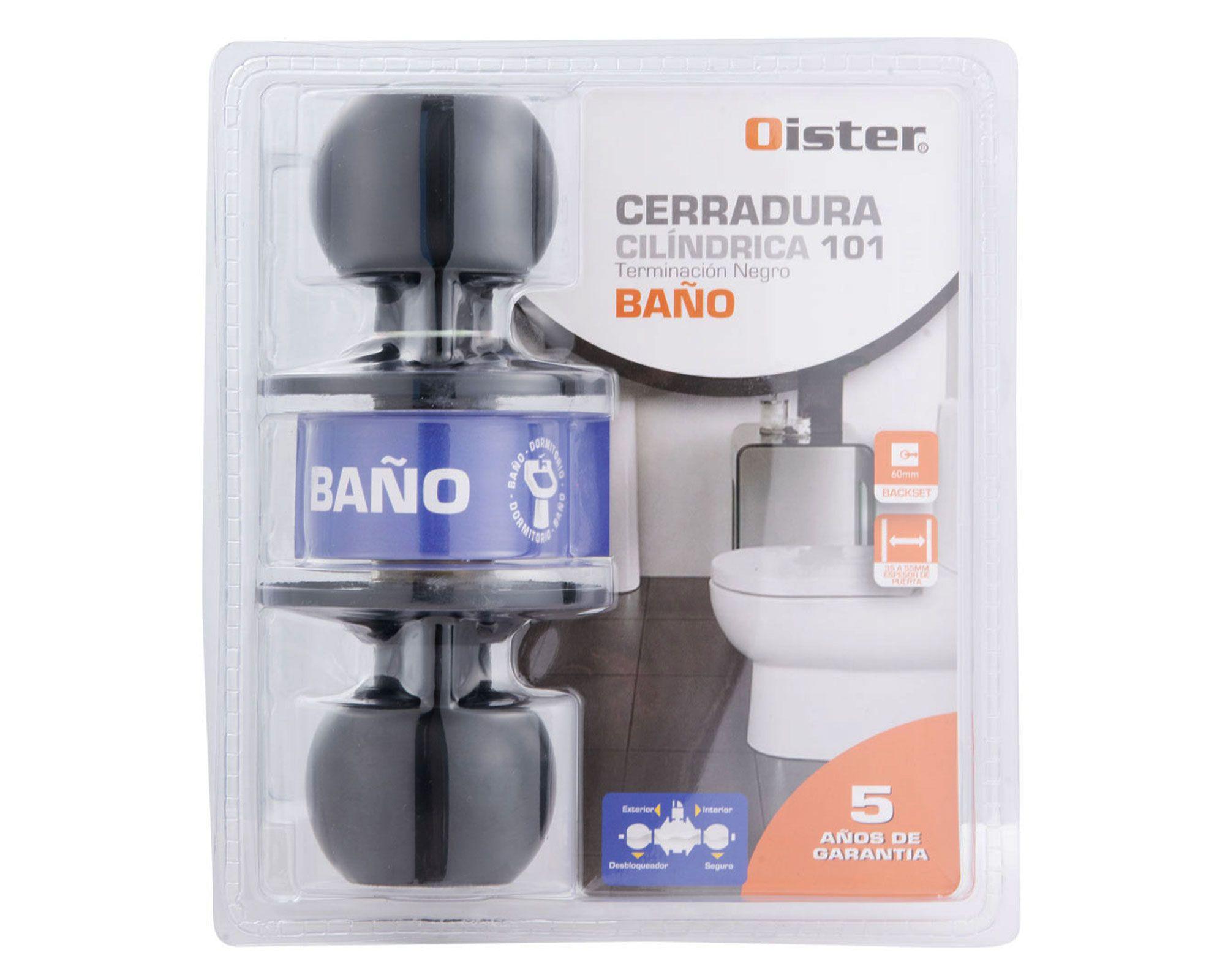 Cerradura cilíndrica 101 baño negro Oister-3