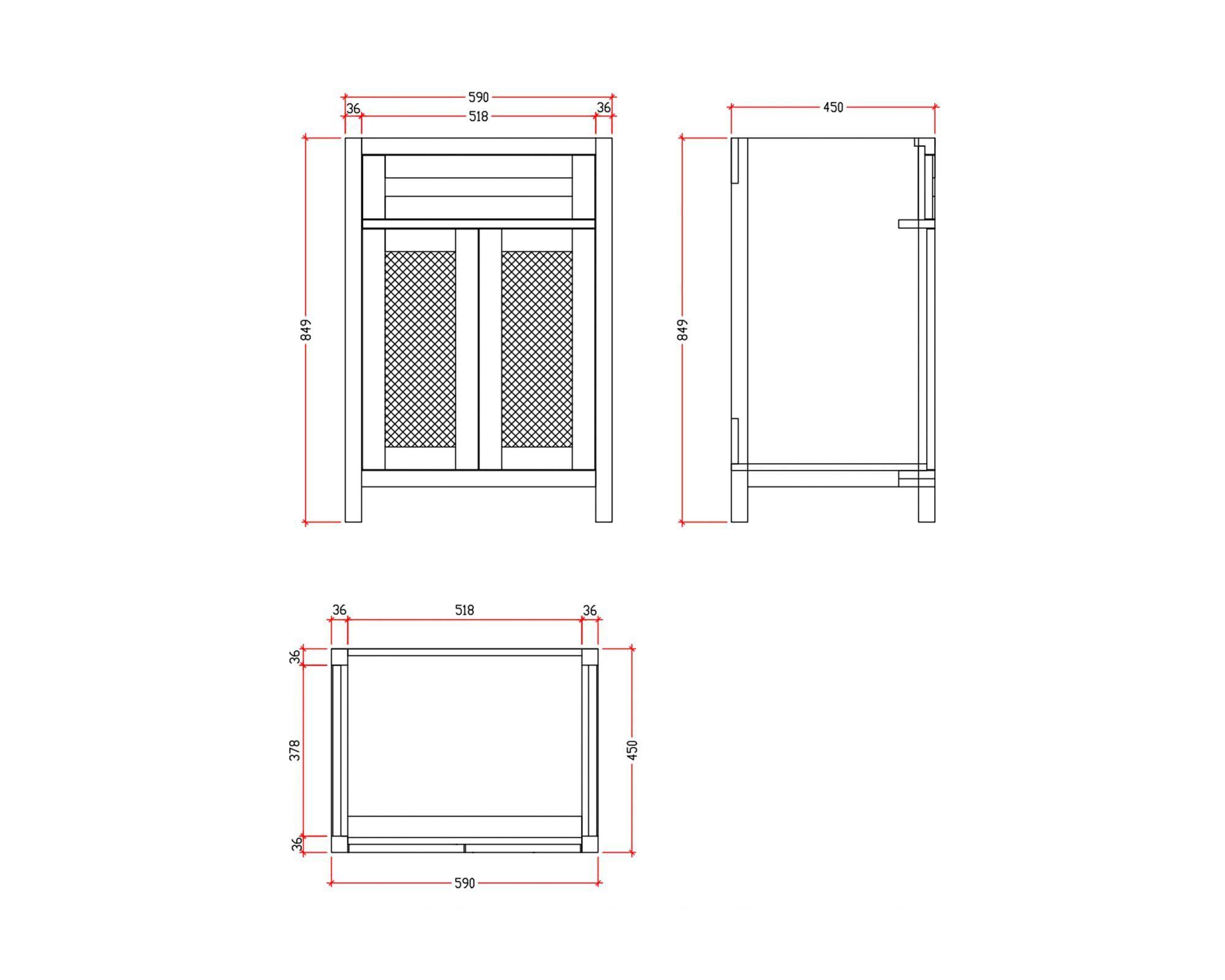 Mueble vanitorio Cecilia 84.9x59x45 cm-4
