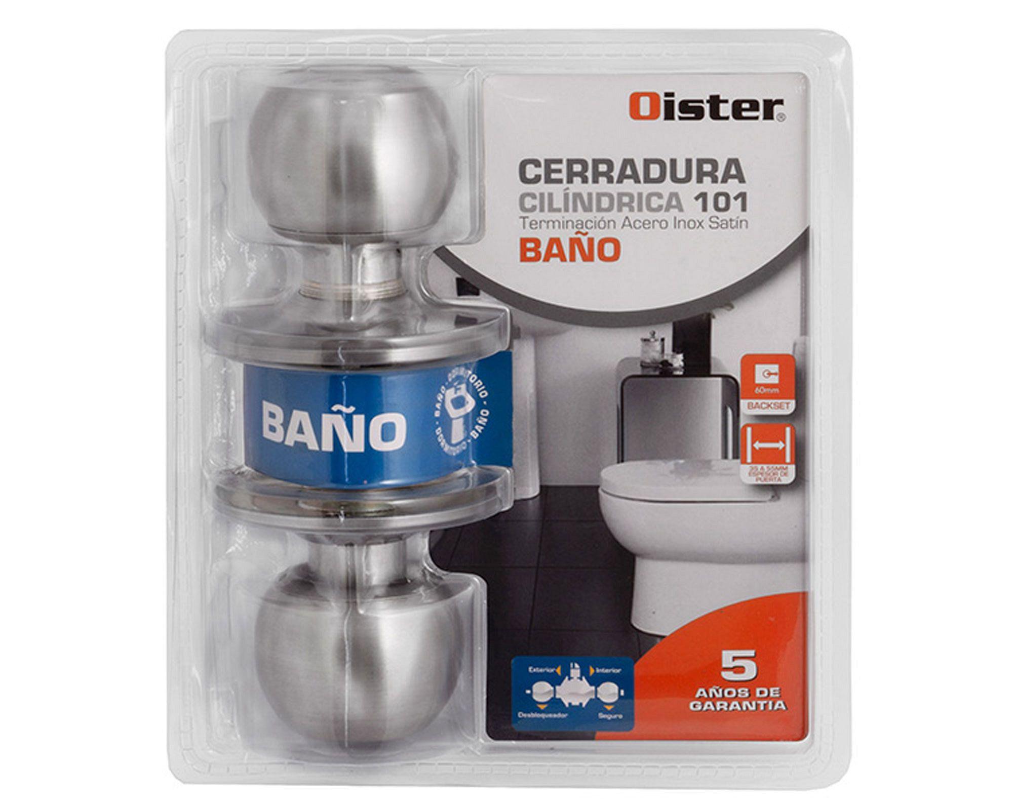 Cerradura cilíndrica 101 baño inoxidable Oister-3