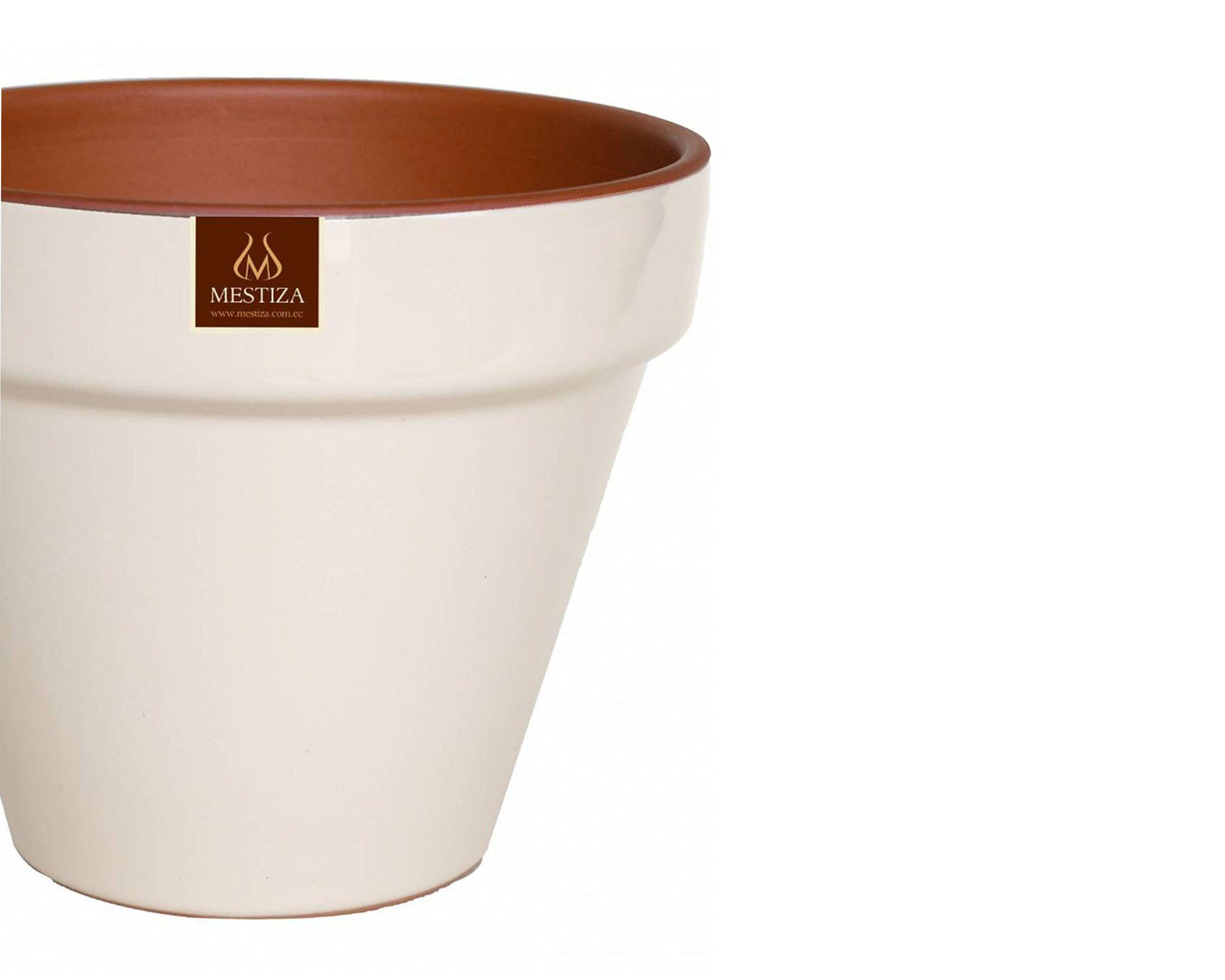 Maceta Kony Full beige 19 cm Mestiza-3