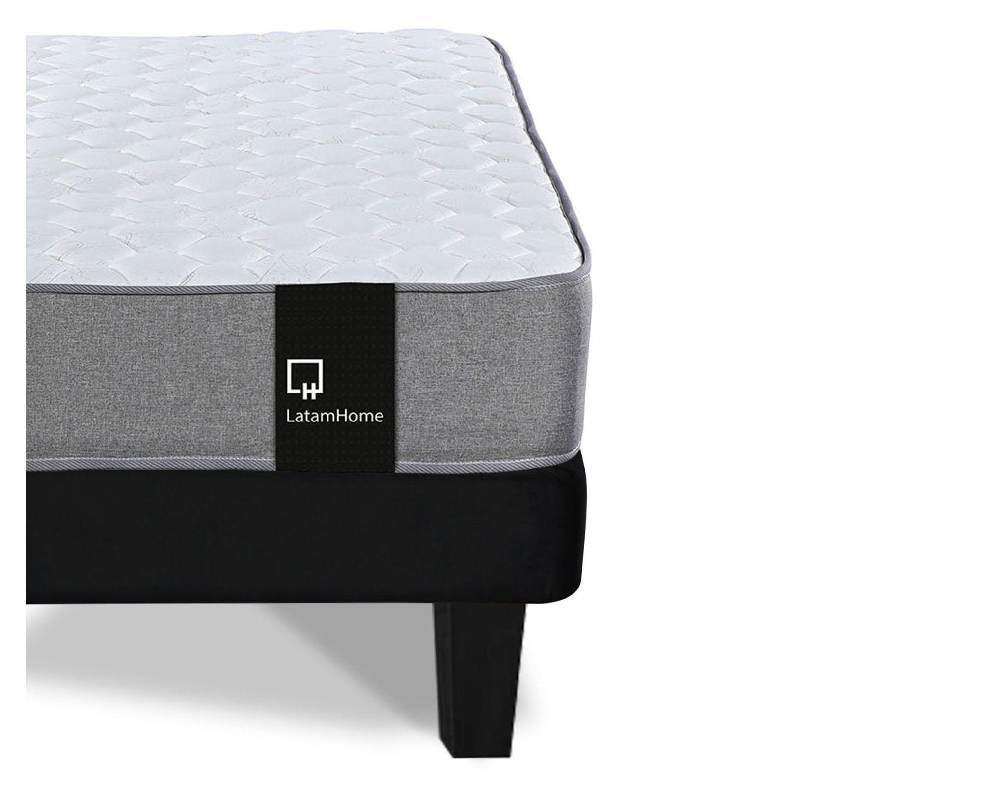 Cama europea 2 plazas Zen Best base dividida tela negro-2