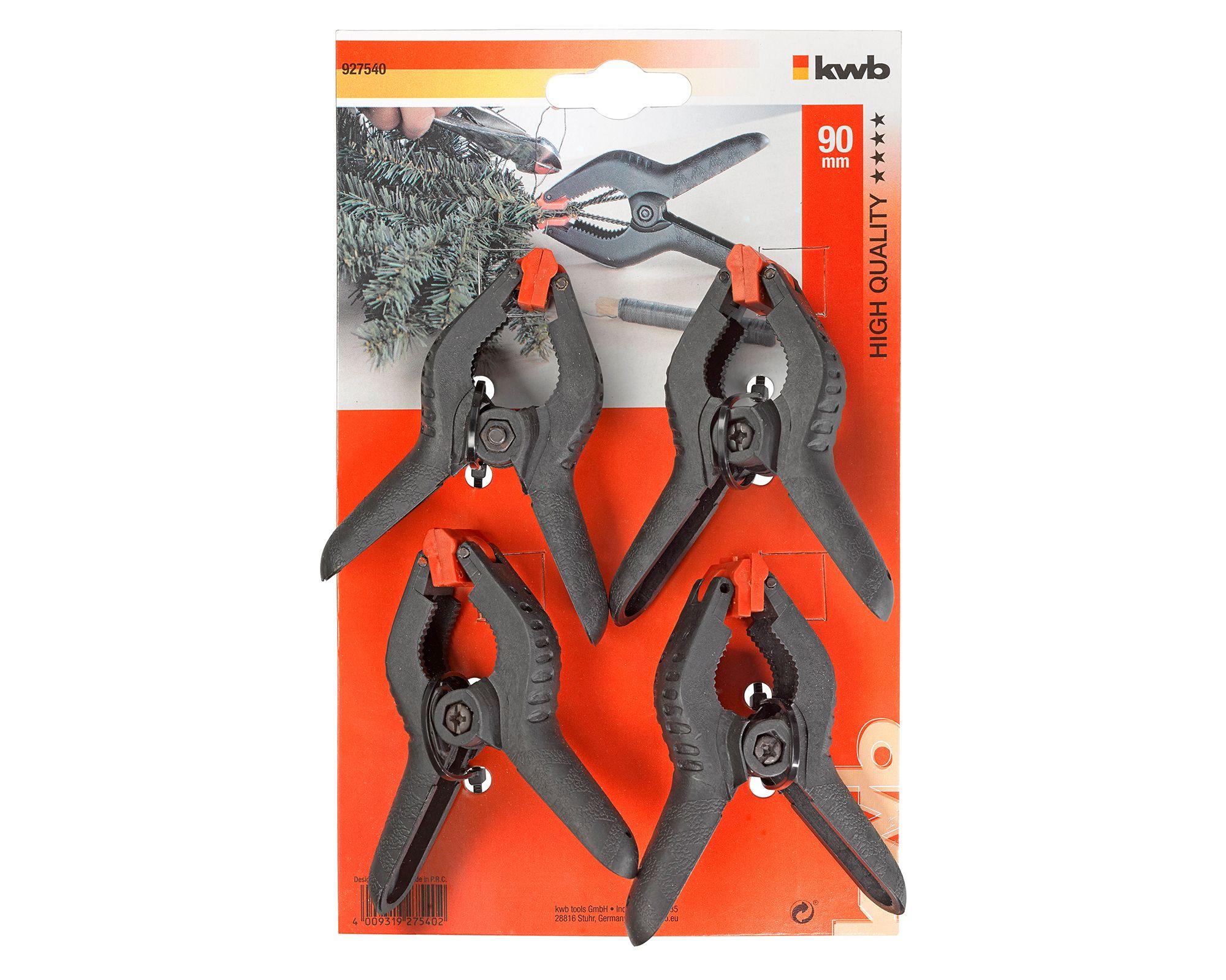 Set 4 pinzas sujeción plástico 90 mm-2