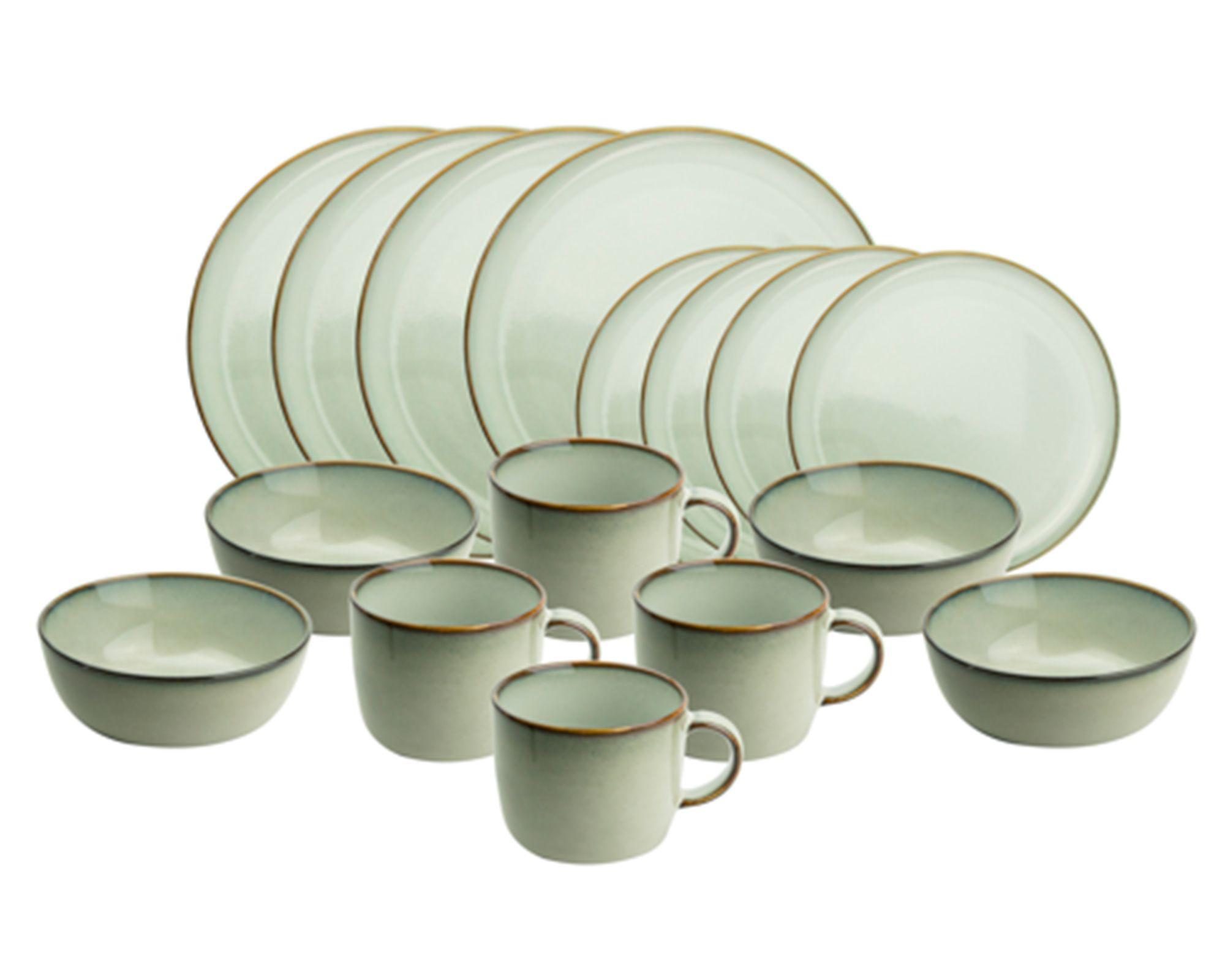 Vajilla 16 piezas cerámica beige-0