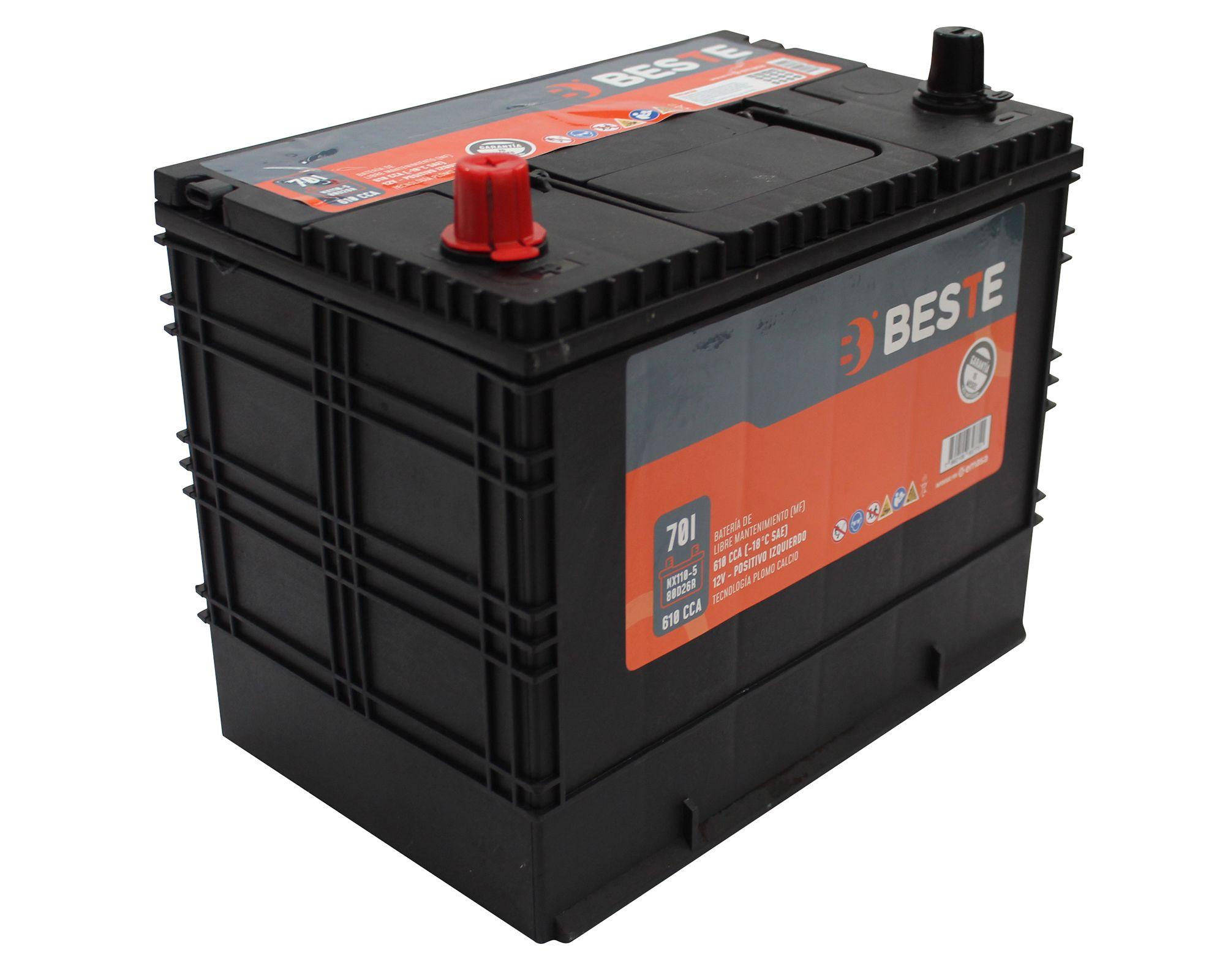 Batería para auto NX110-5 80D26R 70AH 610CCA positivo izquierdo-6