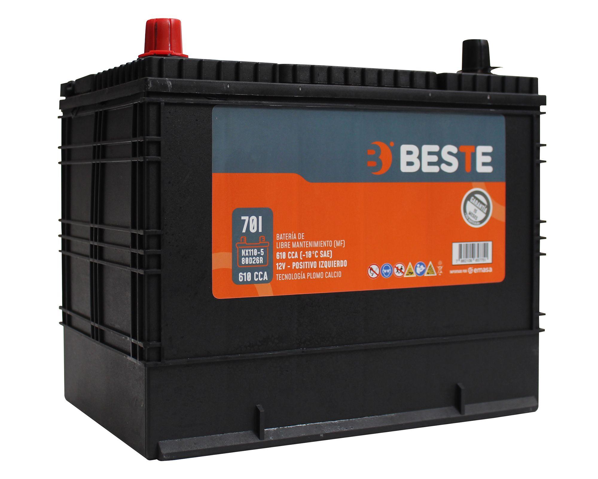 Batería para auto NX110-5 80D26R 70AH 610CCA positivo izquierdo-5