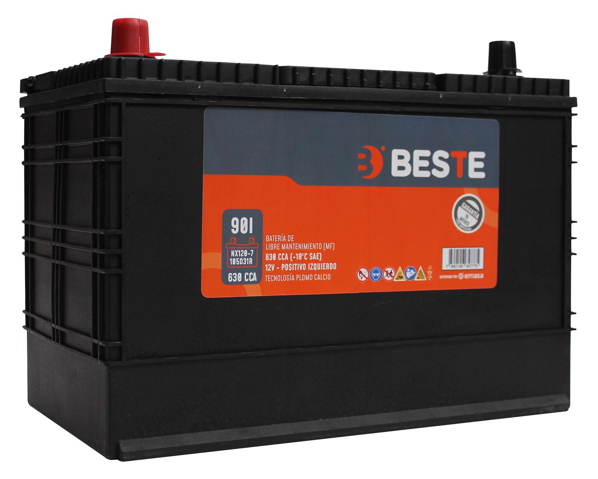 Batería 90AH 650CCA izquierdo NX120-7GB Beste-1