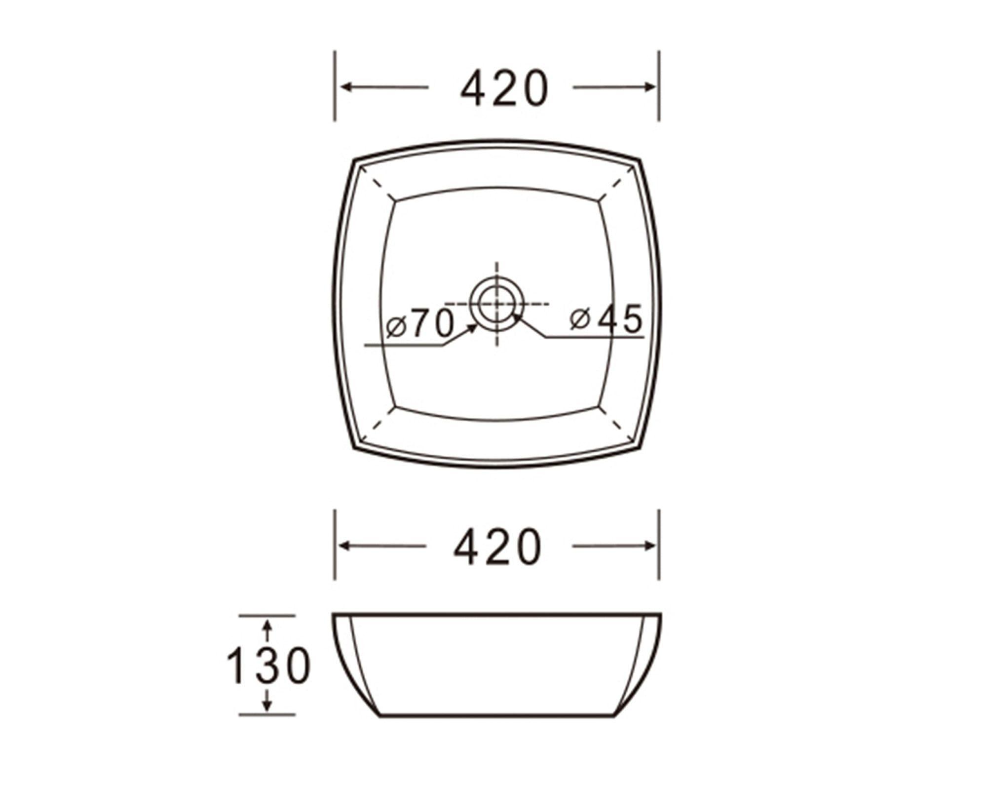 Lavamano sobreponer 42 cm loza blanco-3