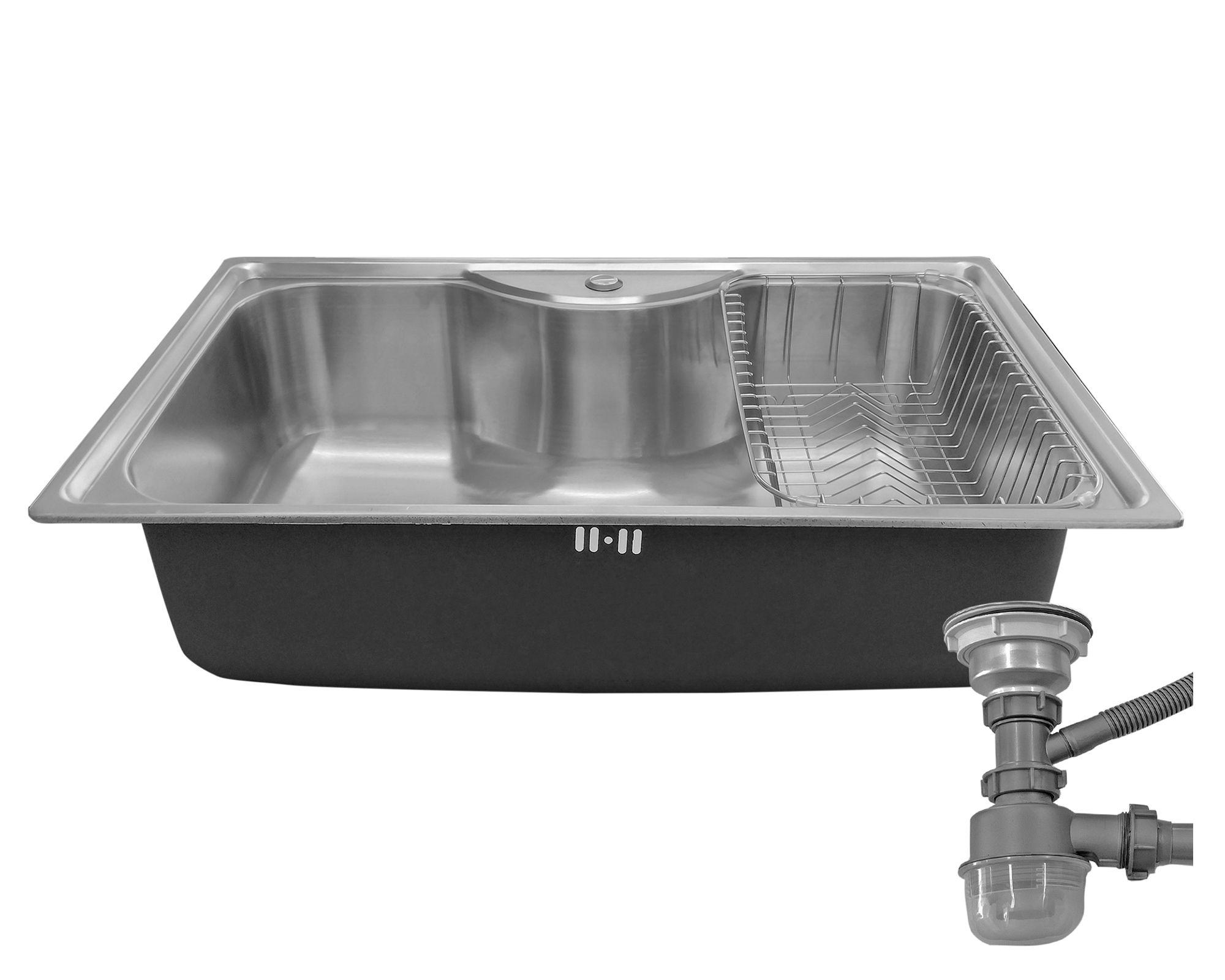 Lavaplatos sobrecubierta 21x50x80 cm gris-0