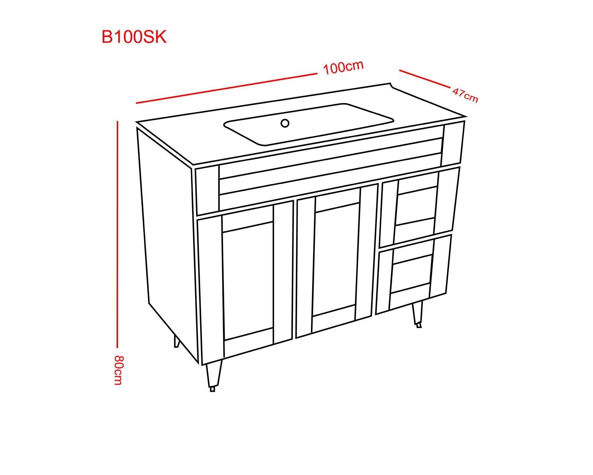 Mueble vanitorio 100 cm BM-Deluxe-100SKC+P-1 café Domsa-8