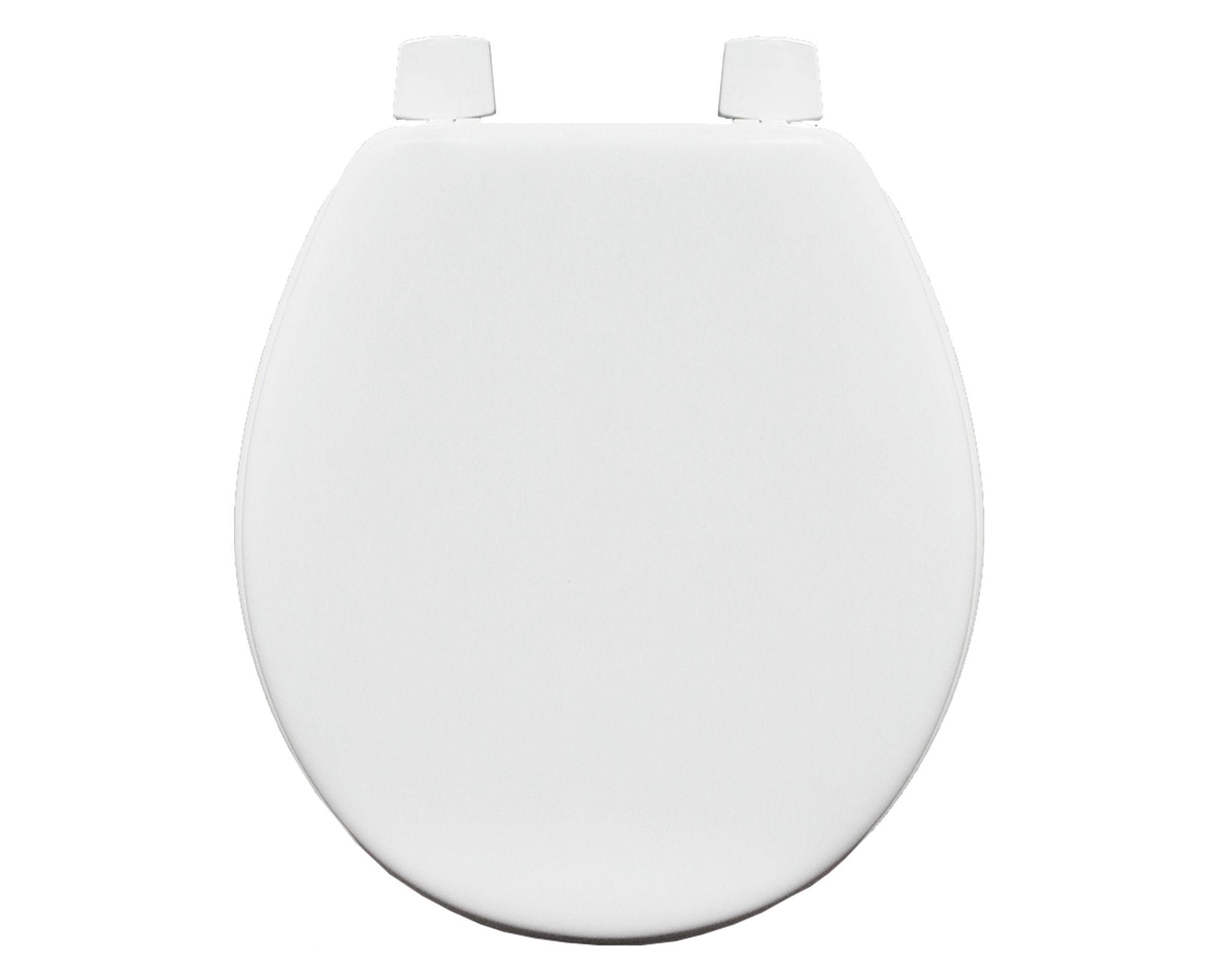 Asiento WC redondo madera blanco-0
