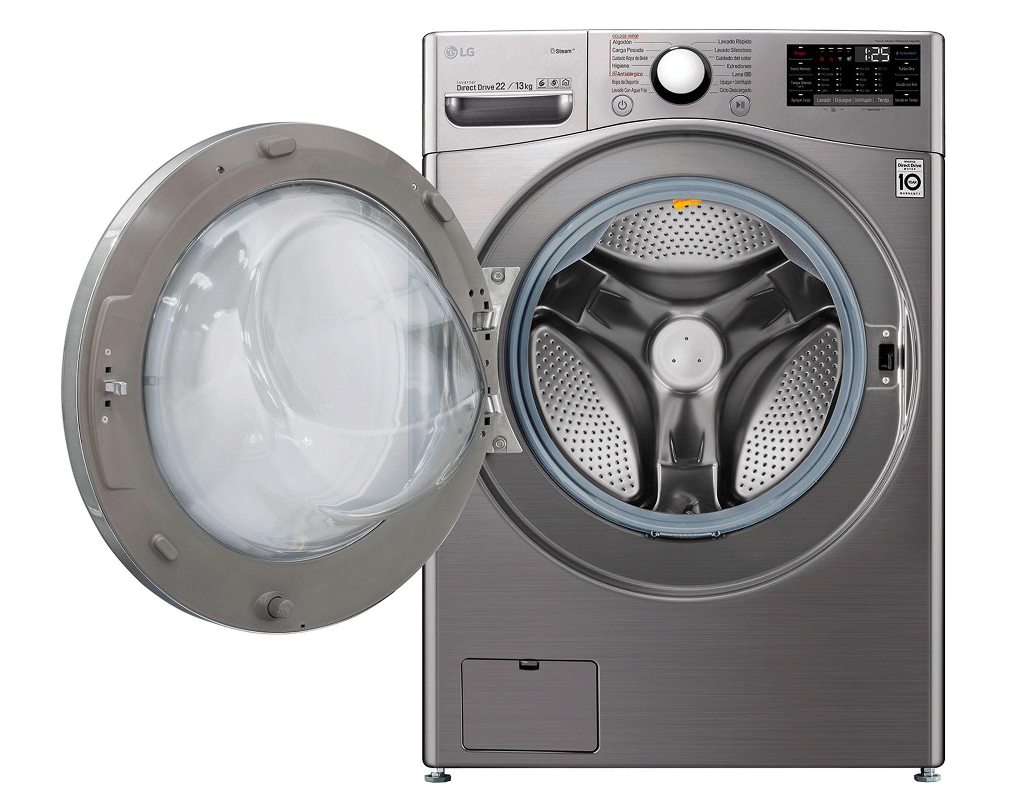 Lavadora-Secadora 22 kg frontal WD22VV2S6.ASSPECL gris LG-1