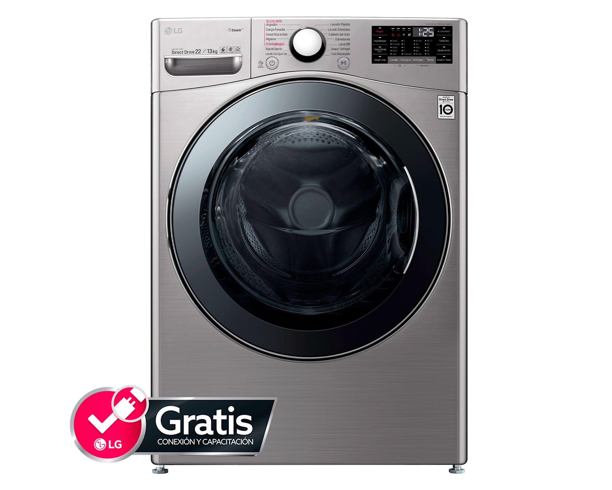 Lavadora-Secadora 22 kg frontal WD22VV2S6.ASSPECL gris LG-0